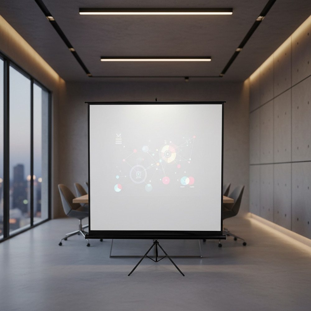 Mucola Mucola Beamerleinwand + Stativ 178CM Präsentationswand (16:9,4:3,1:1) Stativleinwand (Geeignet für HD-Qualität, 16:9, 4:3 und auch 1:1 Formate)