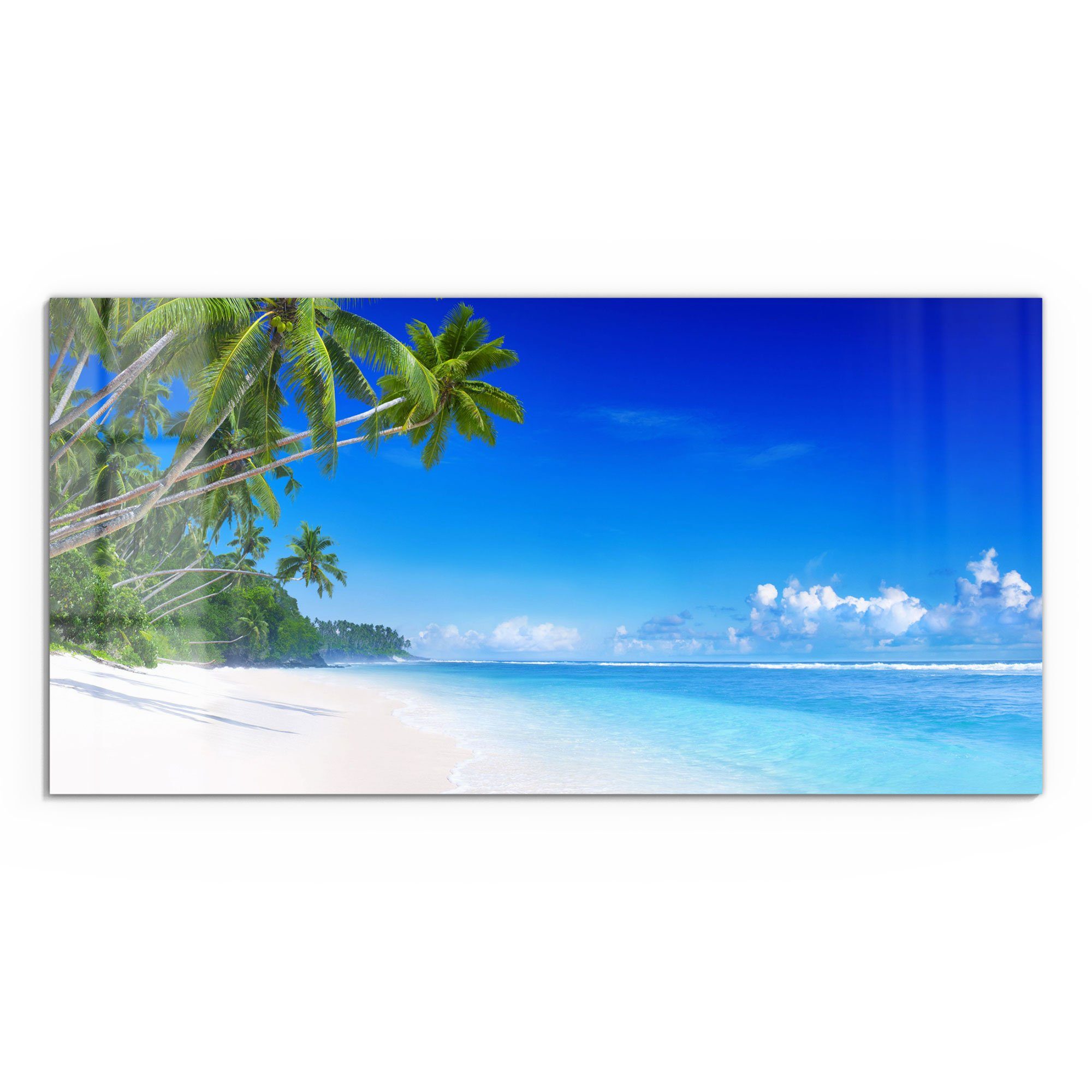 DEQORI Glasbild 'Palmen am Sandstrand', 'Palmen günstig online kaufen