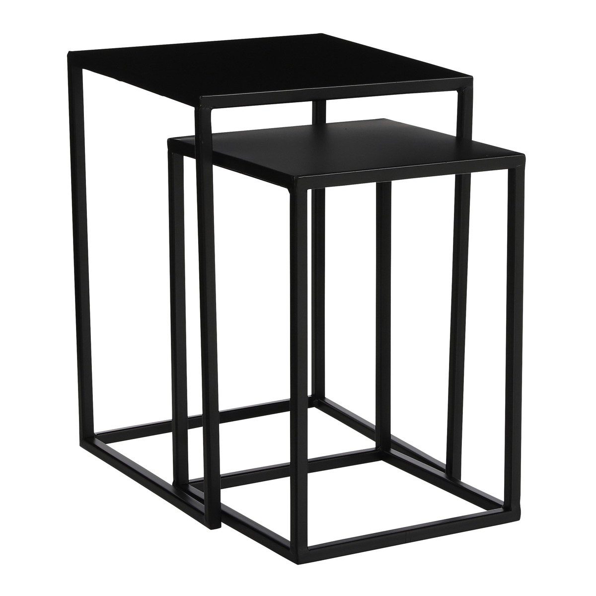 Mica Decorations Beistelltisch Mica Decorations Goa Beistelltisch schwarz Satz von 2 - l30xb30xh42cm