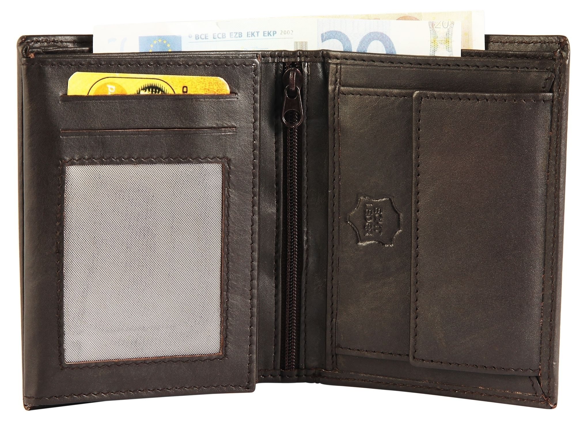 EXCELLANC Geldbörse Nashat Excellanc Herren Geldbörse aus Echtleder. Format 10 x 12, Herren GeldbÃ¶rse Hoch Echtleder