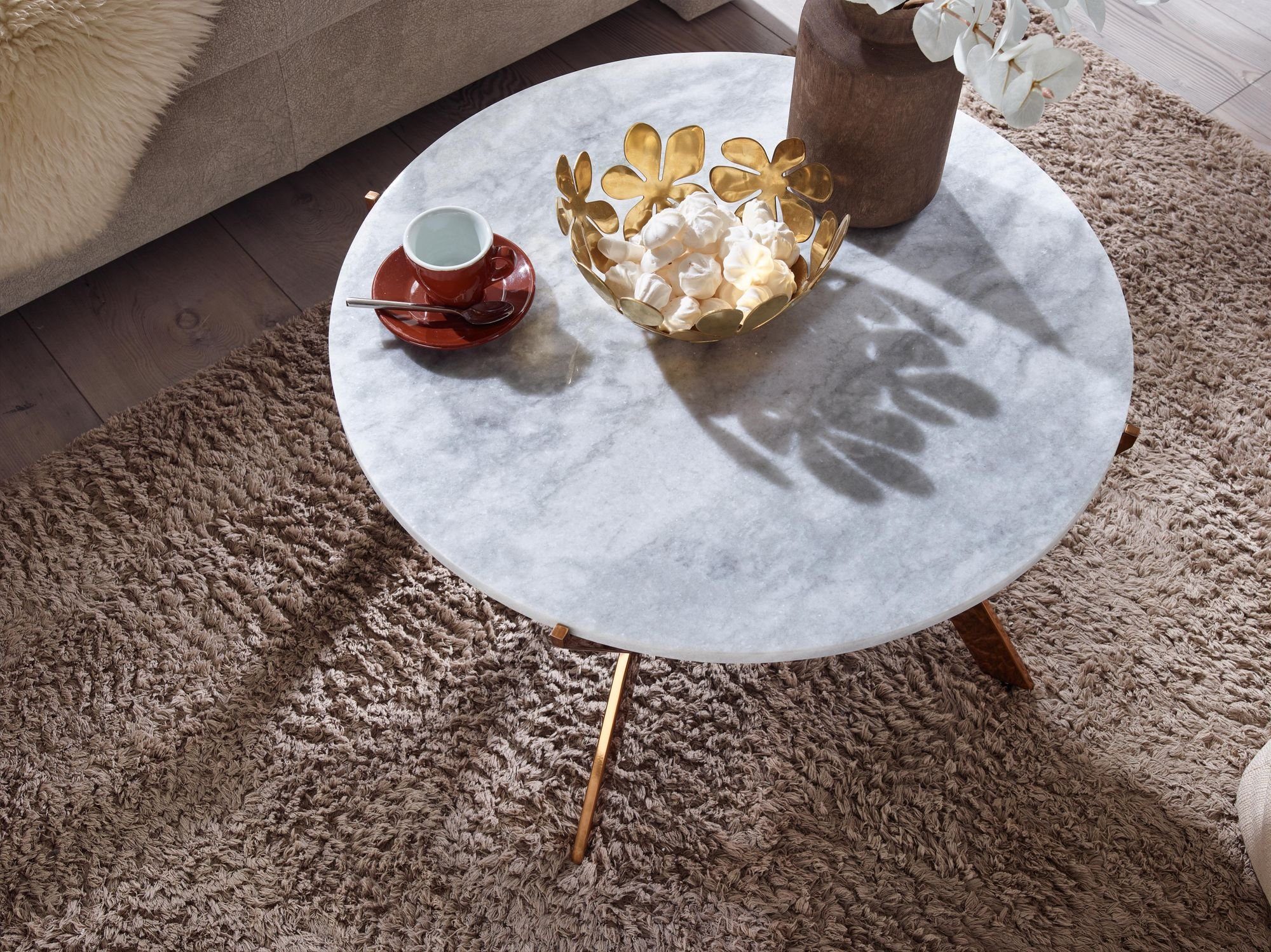 Luxus KADIMA Wohnzimmer DESIGN eleganter für Couchtisch Marmor-Gold Kaffeetisch, Sofatisch