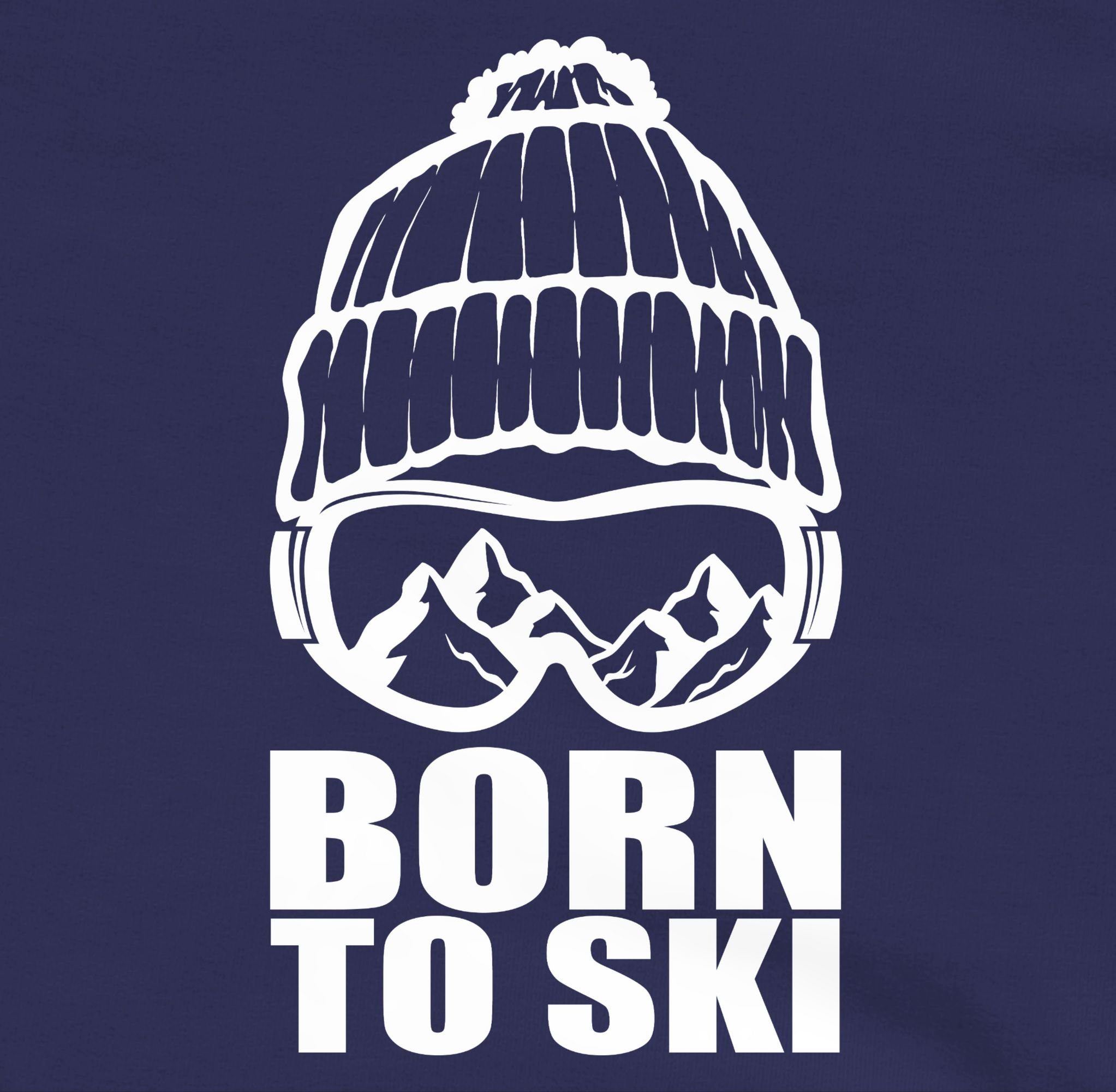 to Navy Hoodie Born Ski Blau/Grau Kinder Sport Kleidung 1 meliert Shirtracer