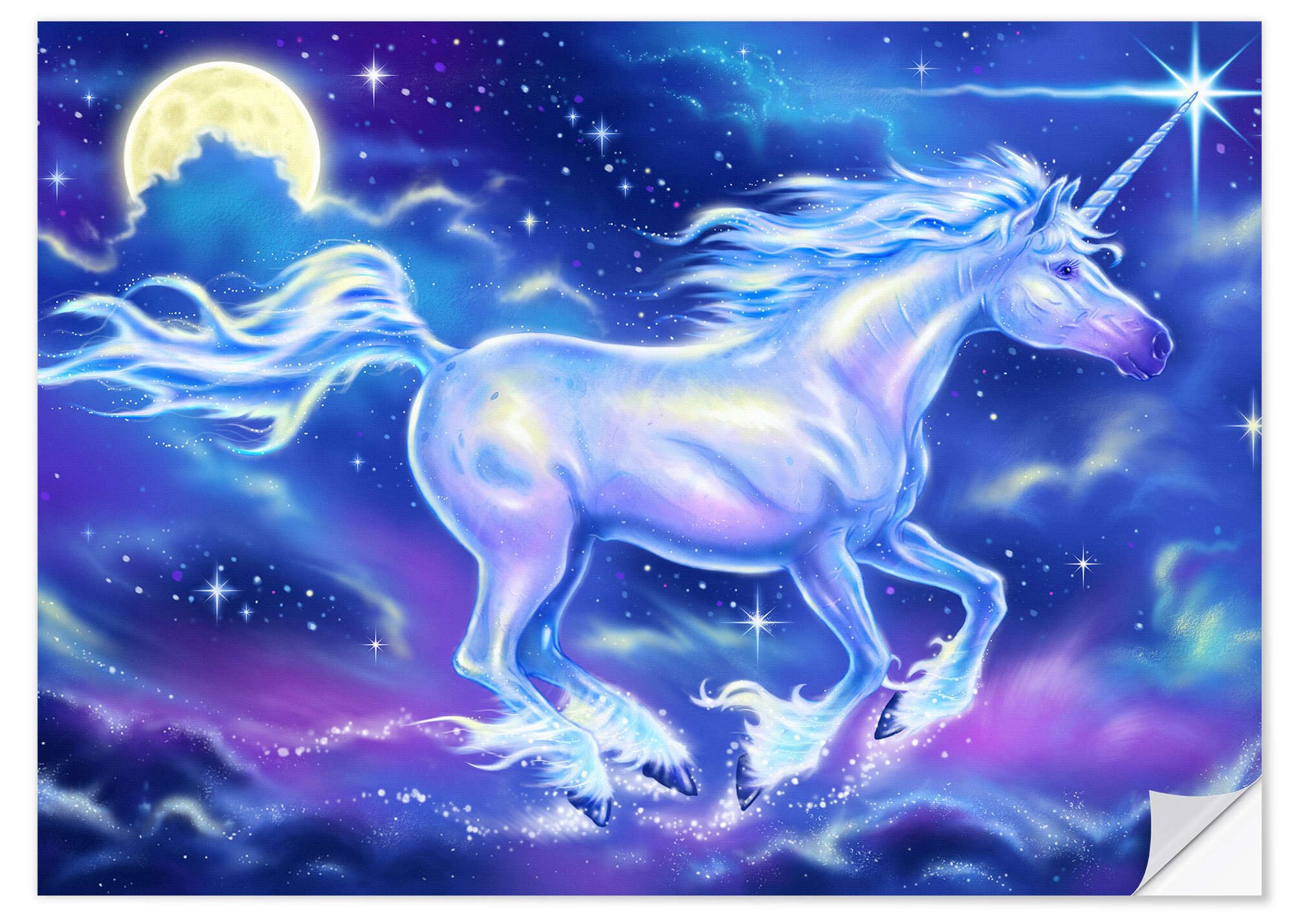 Posterlounge Wandbild Einhorn, Richard Kelly, erhältlich als Poster, Leinwandbild, Wandsticker oder Acrylglasbild