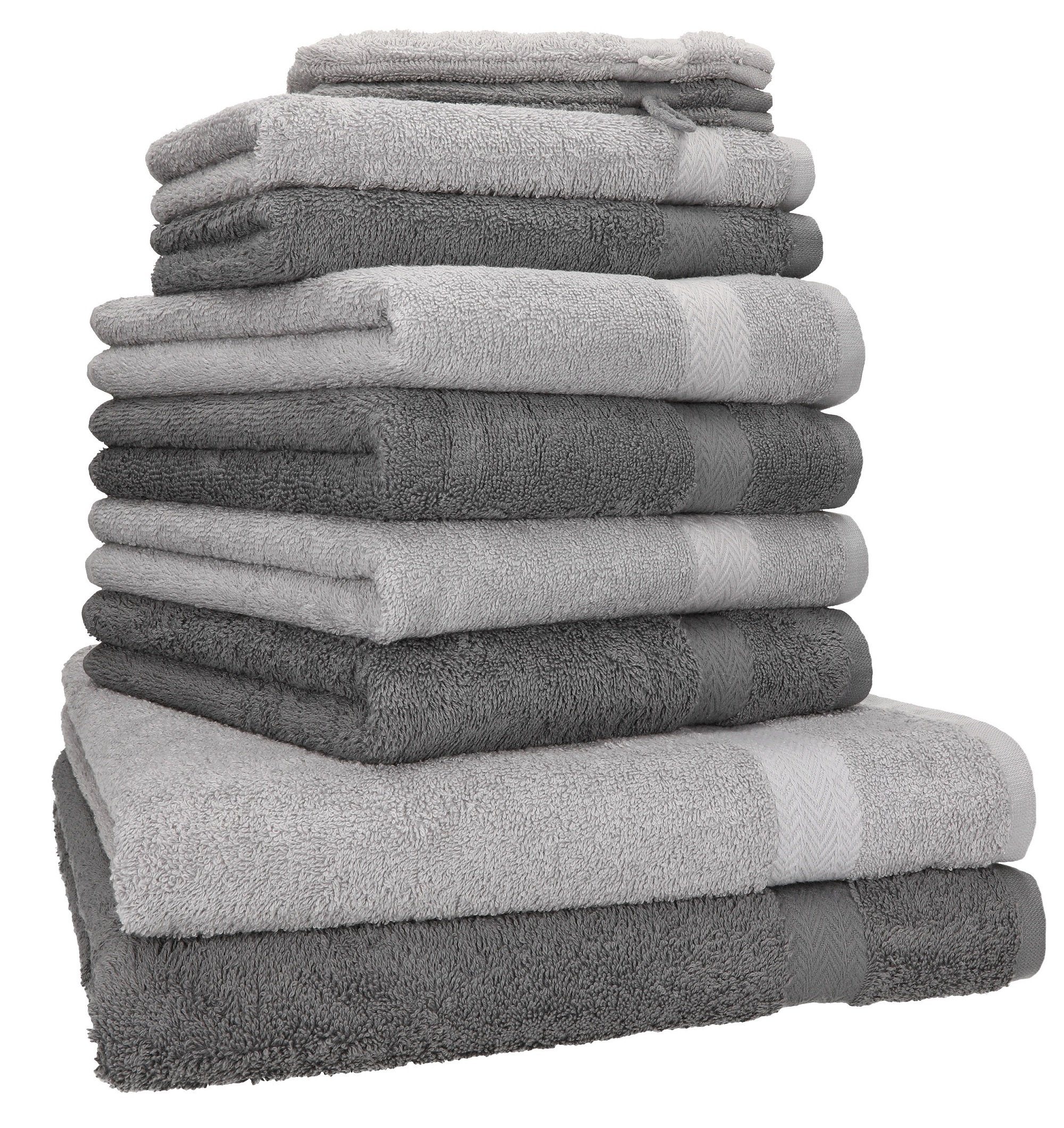 Set 10-TLG. (10-tlg) Handtuch Farbe Baumwolle, 100 Premium Betz % Anthrazit Silbergrau, & - Set Handtuch