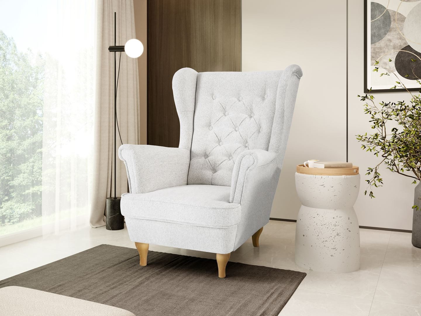Beautysofa Ohrensessel Sessel FALCO Chesterfield Wohnzimmersessel günstig online kaufen