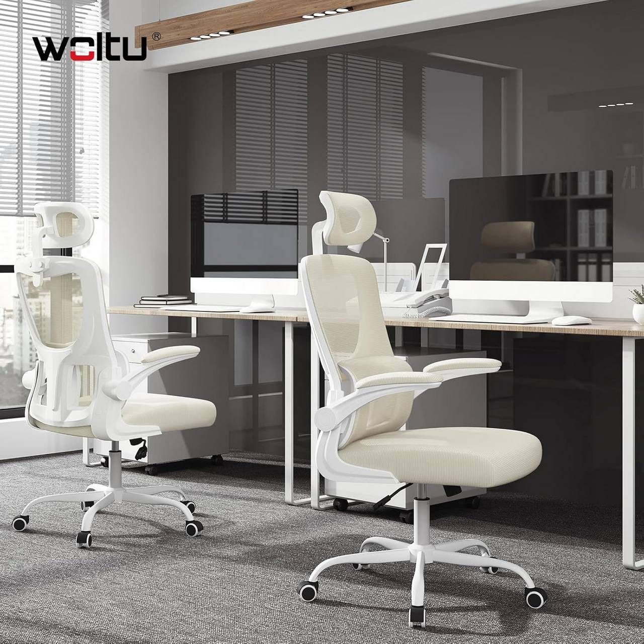 Woltu Bürostuhl (1 St), ergonomisch,Schaukelfunktion, Netzstoff, umkehrbare günstig online kaufen