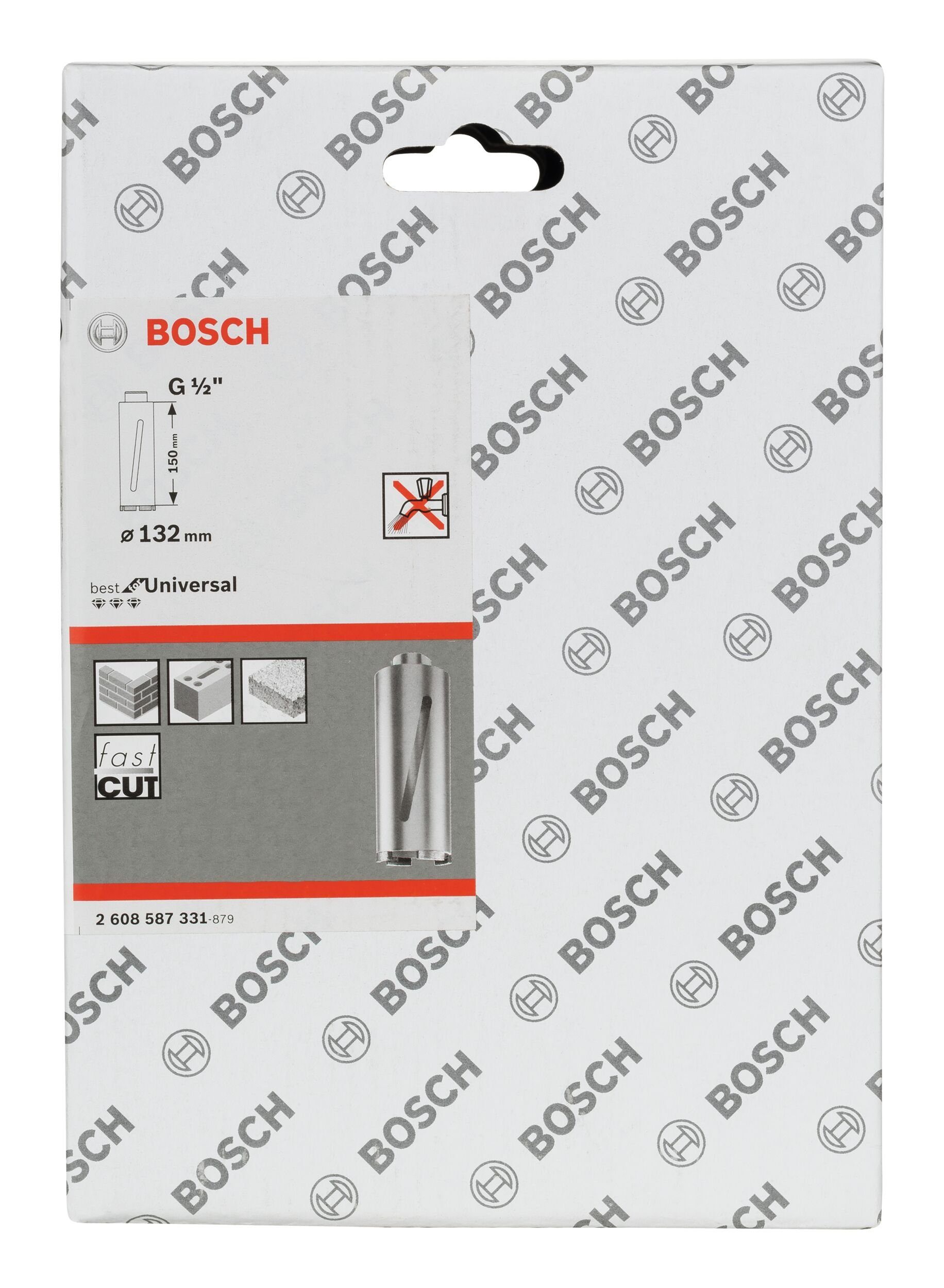 Bohrkrone, Segmente Diamanttrockenbohrkrone G1/2" 132 Universal for Best BOSCH x 6 Ø - mm, 132