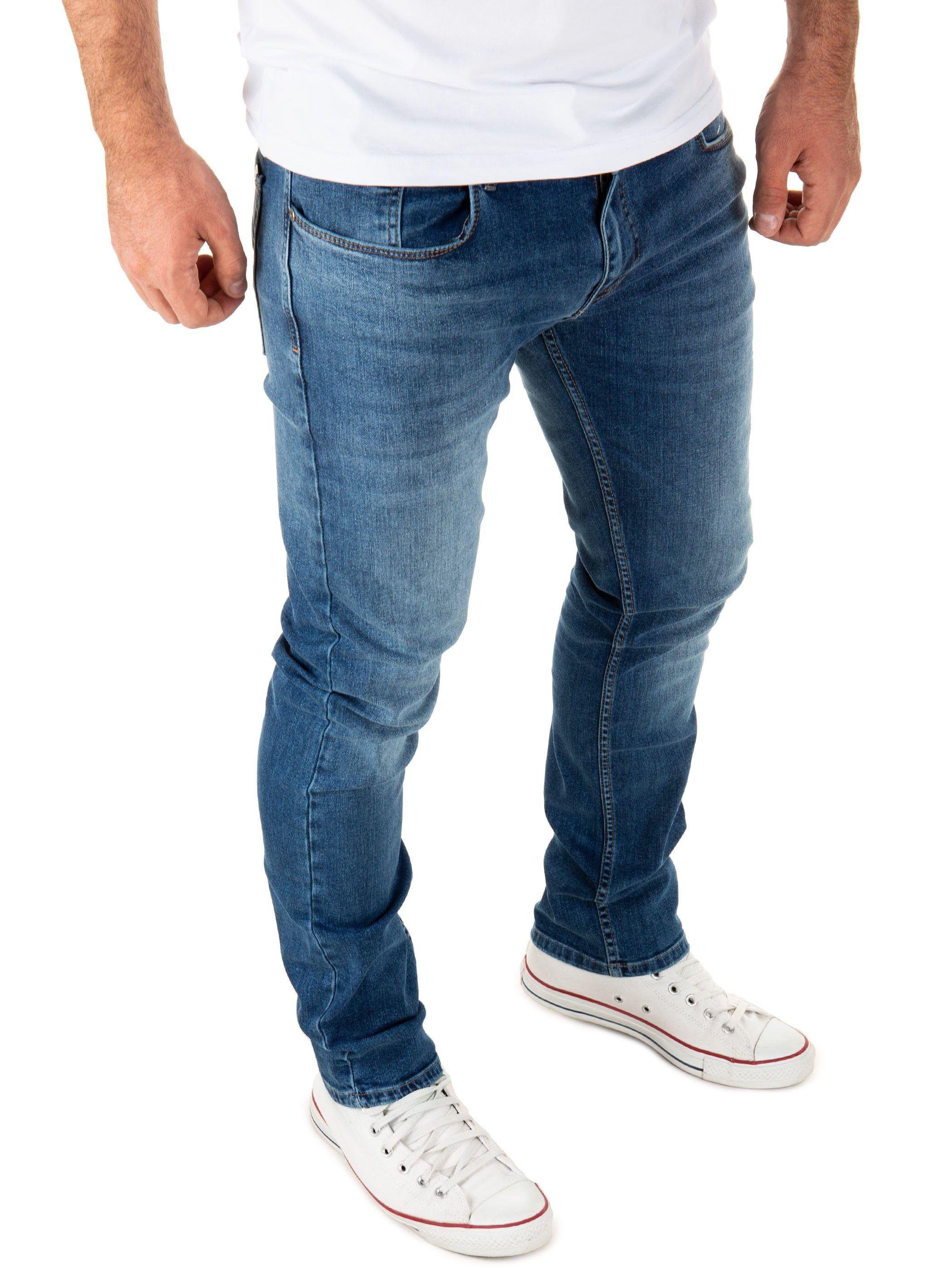 WOTEGA Stretch Indigo Herren Justin mit 193928) Slim-fit-Jeans (Blue Jeans Jeanshose Blau Stretchanteil