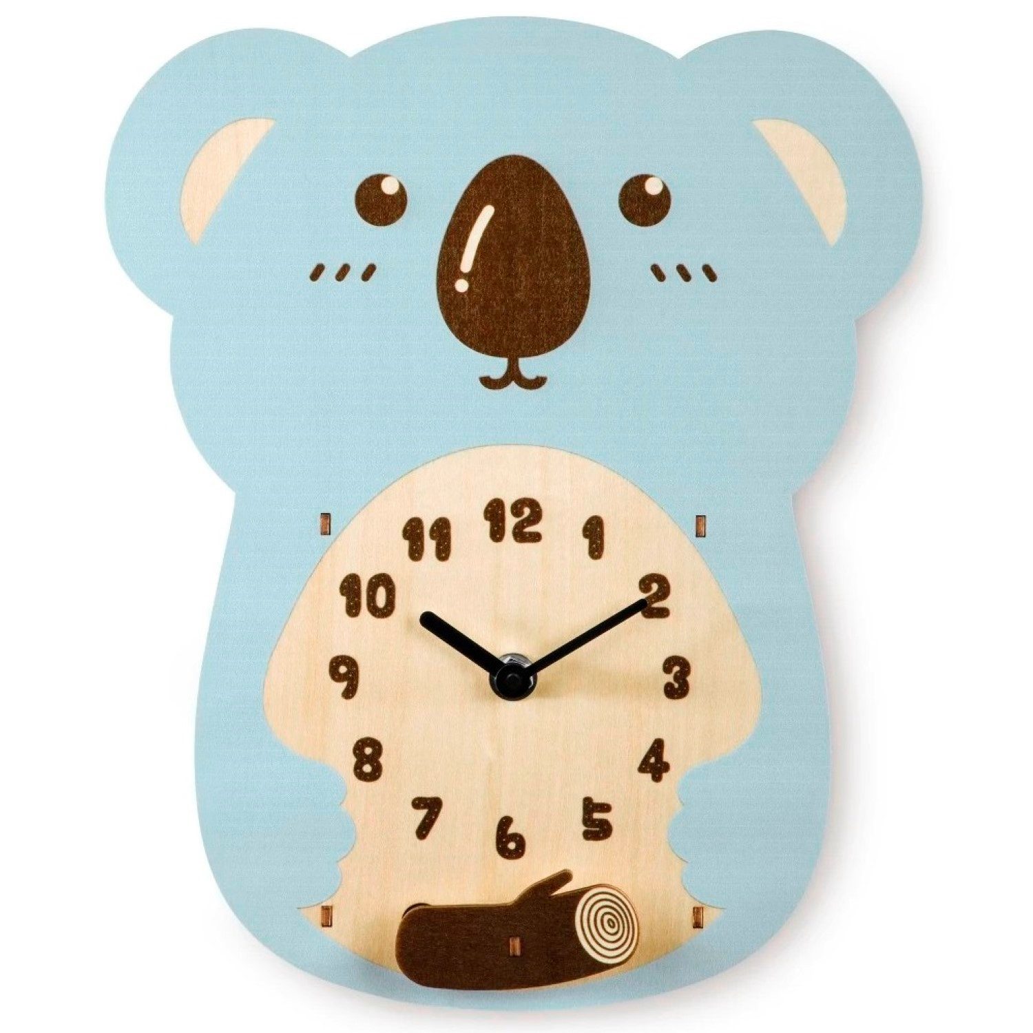 Hama Uhr Kinderwanduhr Koala Holz Wanduhr Kinder Mint (Kinderuhr Quarz Uhr günstig online kaufen
