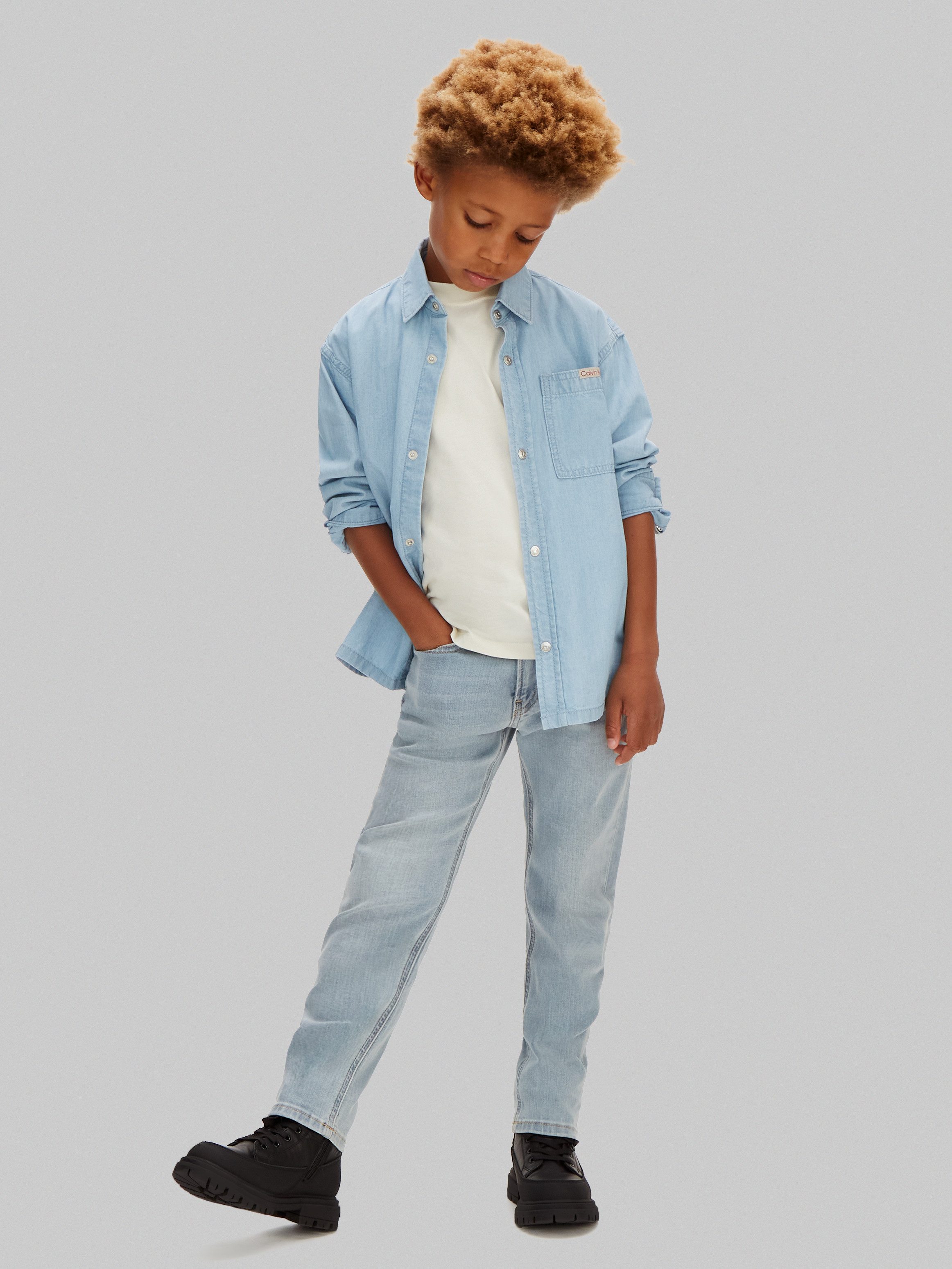 Calvin Klein Jeans Dad-Jeans ANDREW WASH DAD Regular fit für Kinder mit Taschen