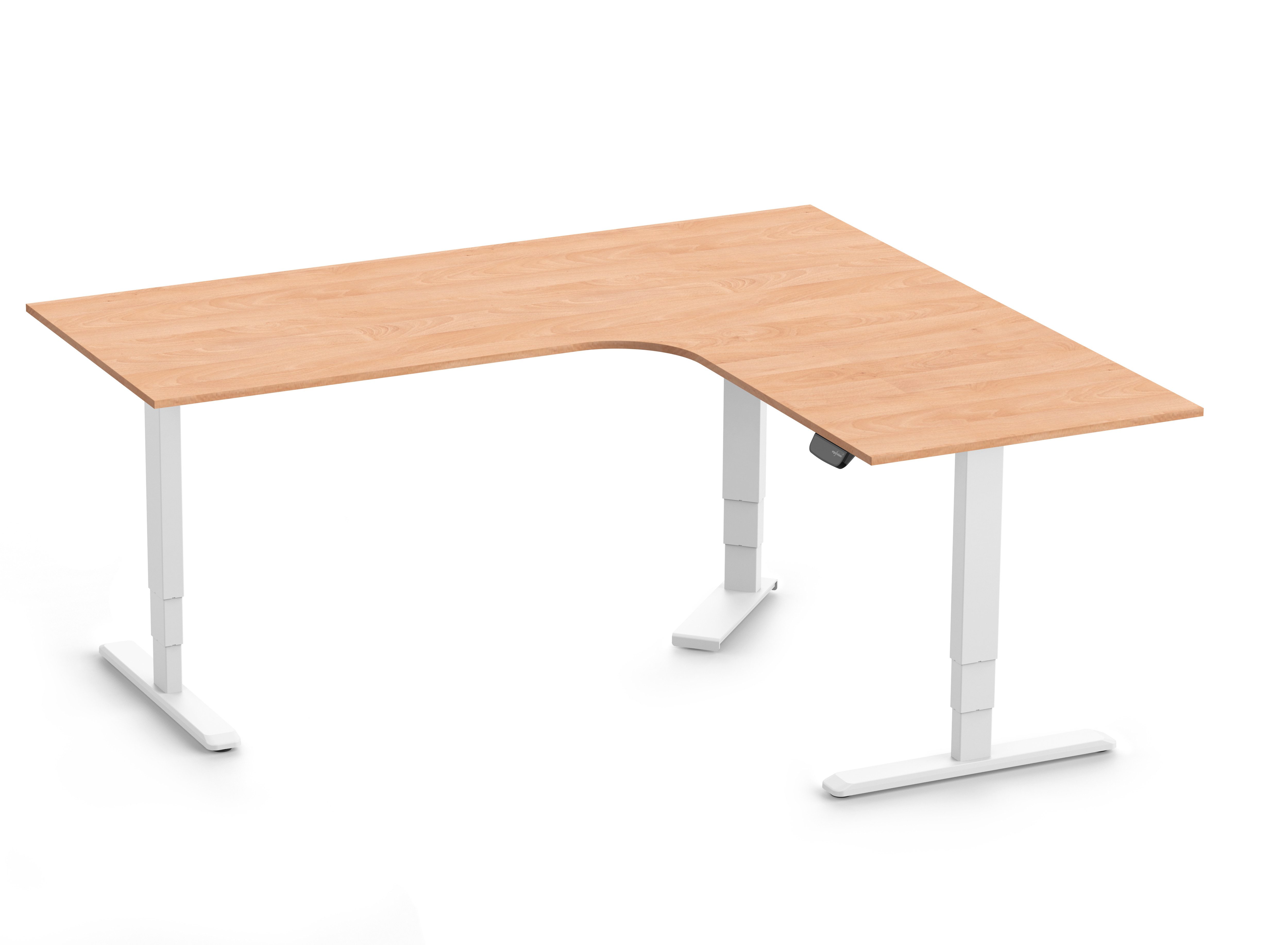 Ergolutions Schreibtisch PRIMUS elektrisch höhenverstellbarer Eckschreibtisch, 180 kg Traglast / Leise / Timer / Memory / Kollisionssensor