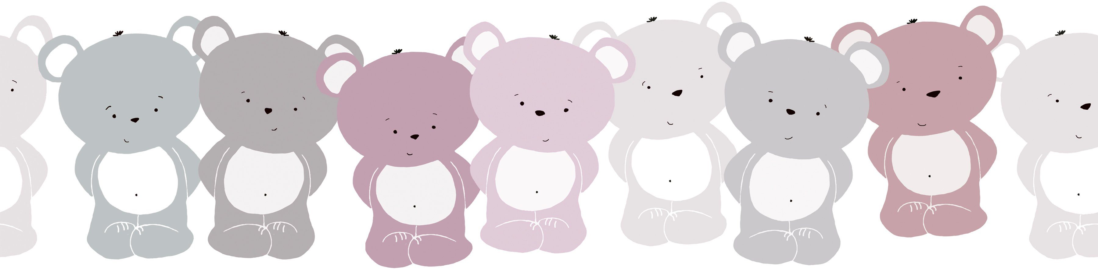 A.S. Création Bordüre Cute Bears, glatt, Motiv, abstrakt, naturalistisch, Tapete Kinder Borte Wohnzimmer Schlafzimmer Küche Design Kinderzimmer