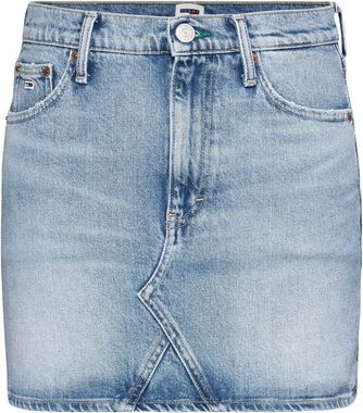 Tommy Jeans Jeansrock IZZIE MR MN SKIRT AH6114 Webrock mit Ledermarkenlabel