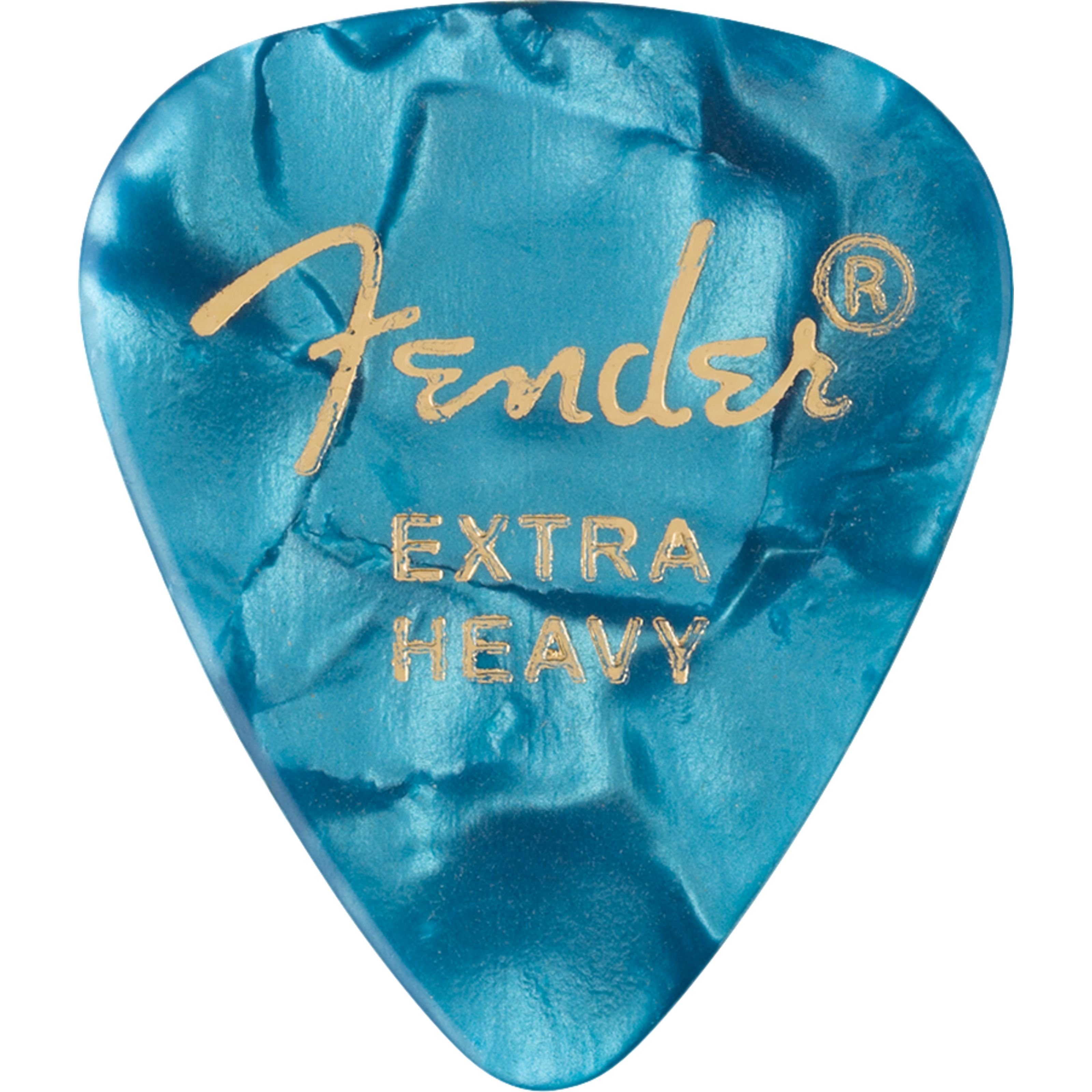 Fender Spielzeug-Musikinstrument, Picks 351 Ocean Turquoise Extra Heavy - Plektren Set