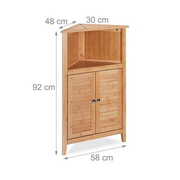 relaxdays Eckschrank Eckschrank aus Bambus