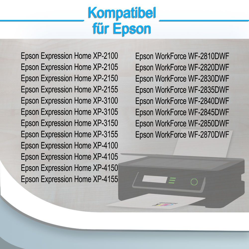 603 603XL (10-tlg) WF-2870 10er Druckerpatronen mit Epson Tintenpatrone Druckerparadies Pack kompatibel