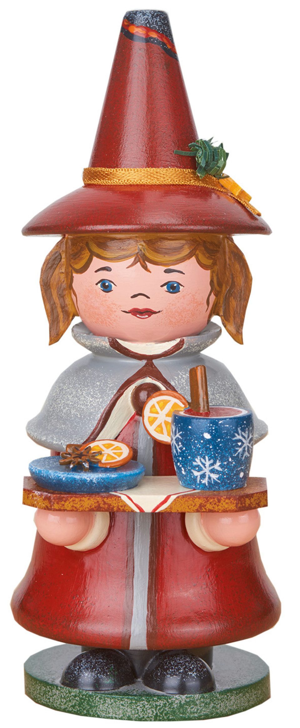 Hubrig Volkskunst Zschorlau Erzgebirge Räuchermännchen Kopie von Hubrig Räuchermann Wichtel Glühwein #1, (1 St), Handarbeit aus dem Erzgebirge