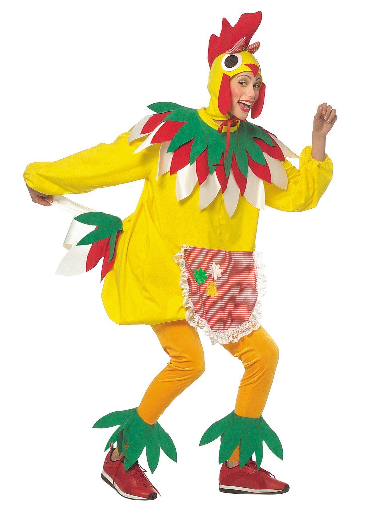 Metamorph Kostüm Henne, Lustiges Huhn Faschingskostüm für Damen