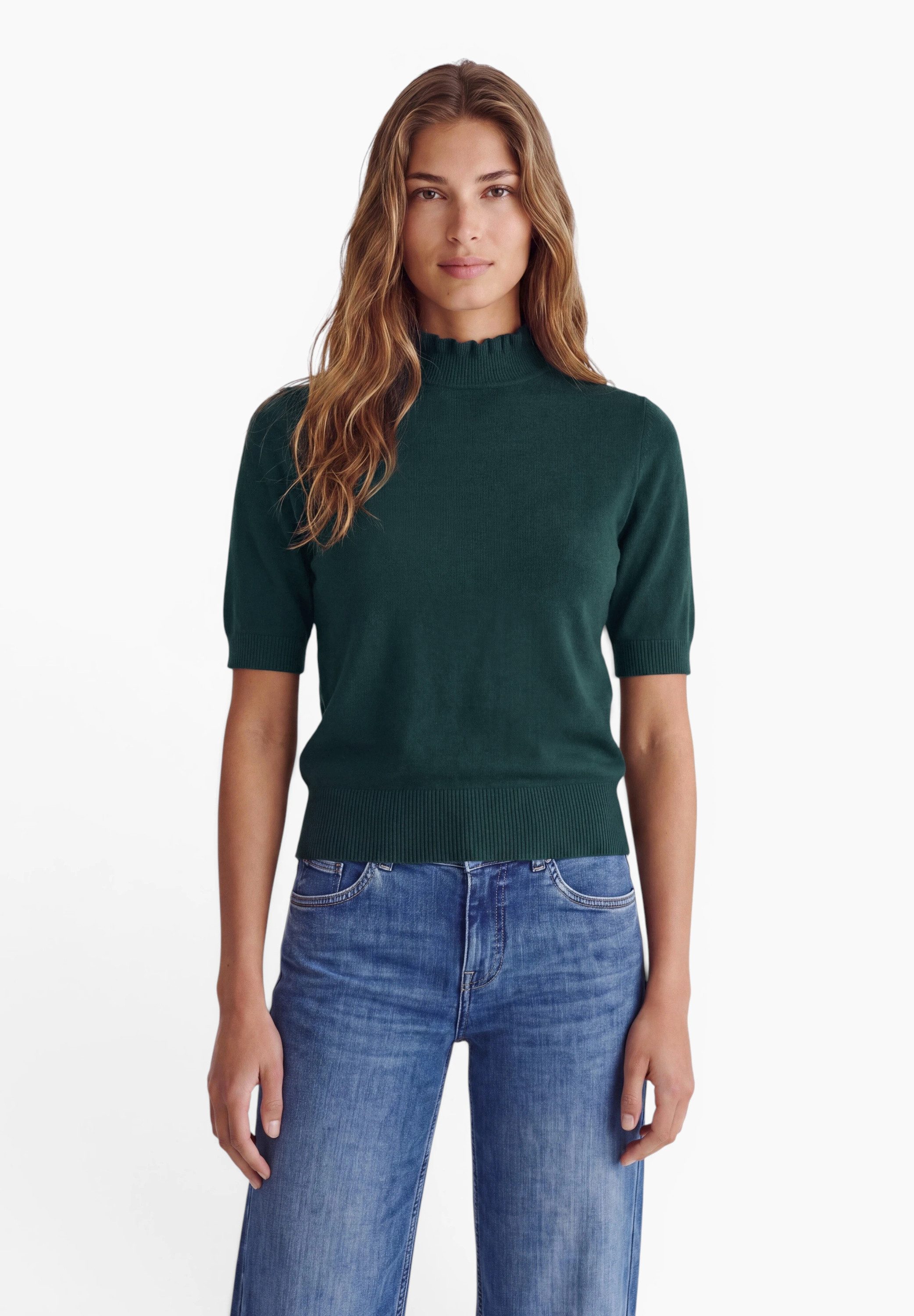 STREET ONE STUDIO Kurzarmpullover im soften Baumwoll-Mix