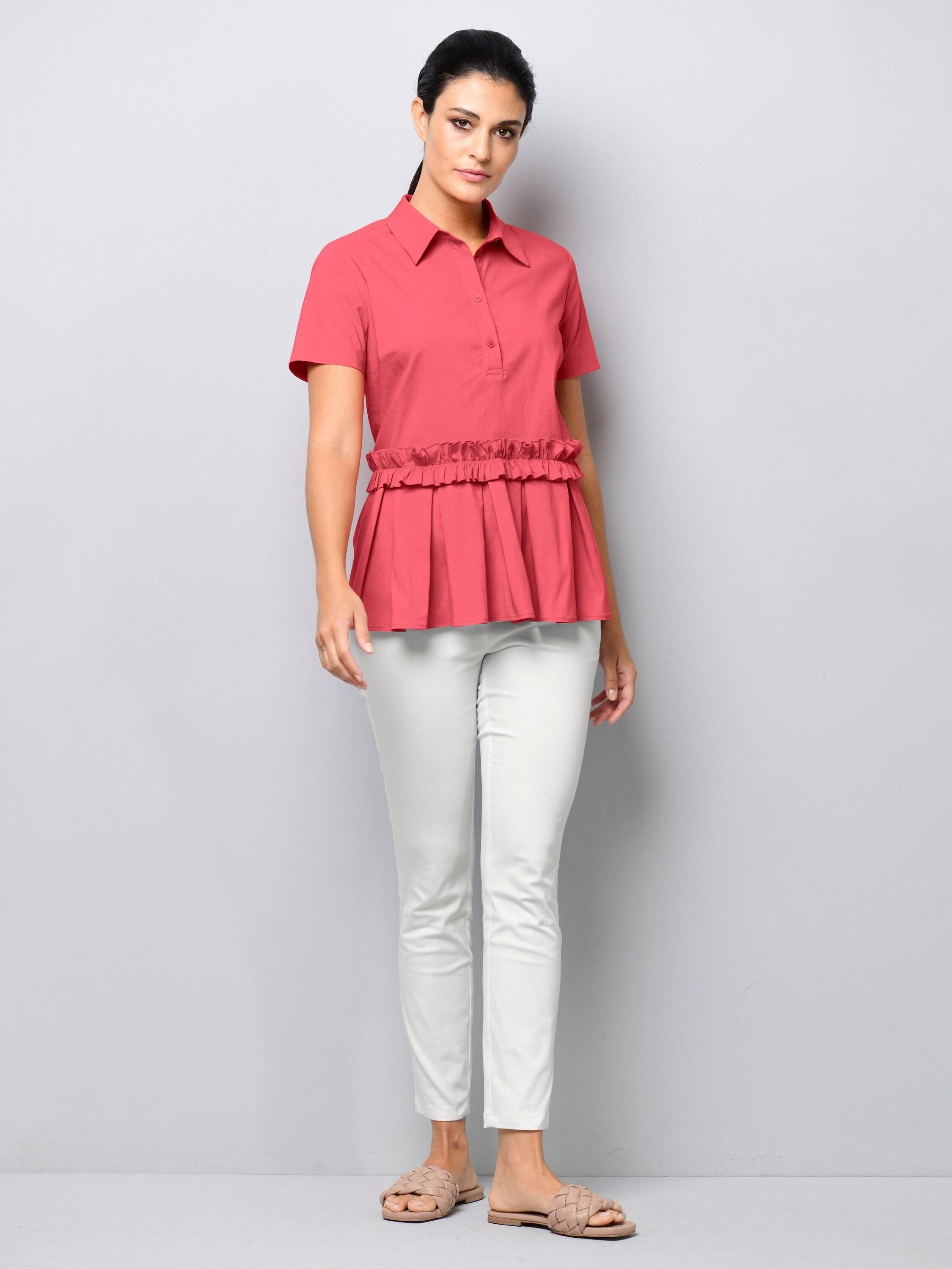 Alba Moda Hemdbluse Bluse mit Rüschenband