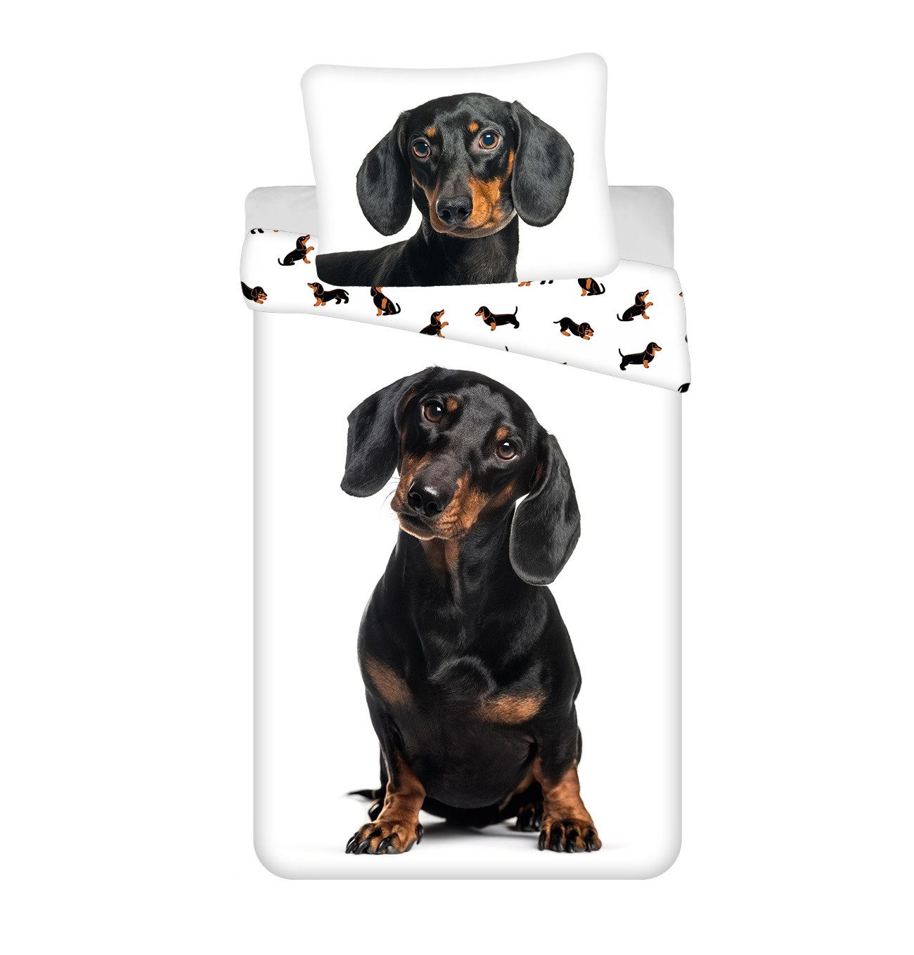 Jerry Fabrics Bettwäsche Dachshund Baumwoll-140x200 cm günstig online kaufen