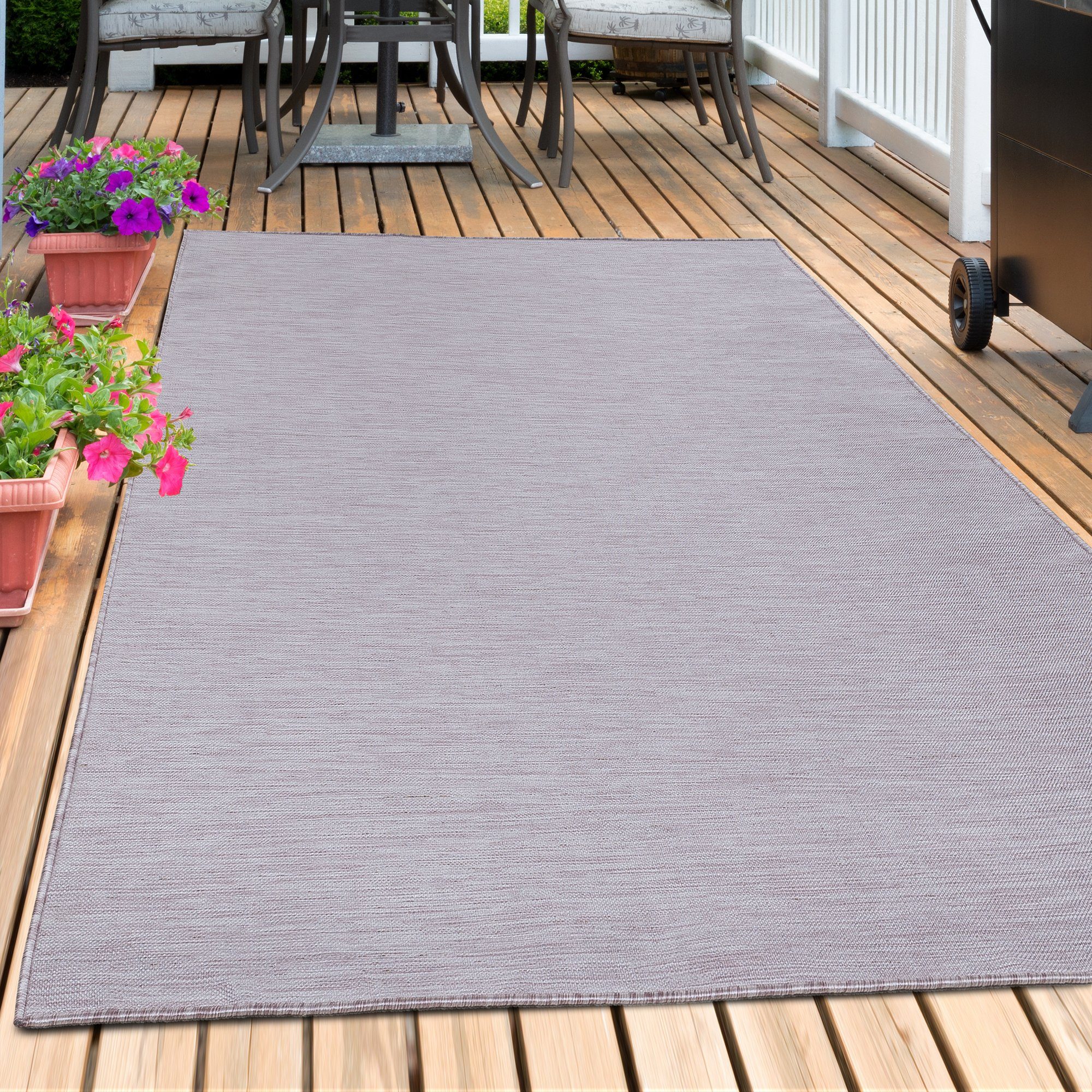 Teppich Unicolor - Einfarbig, Teppium, Läufer, Höhe: 7 mm, Teppich Küche, Balkon, Terrasse Pink