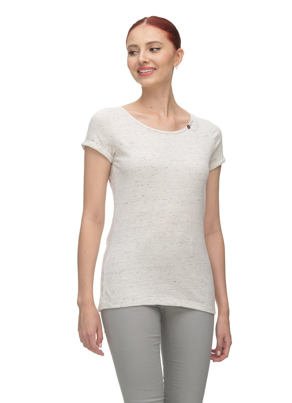 Ragwear T-Shirt Ragwear W Florah A Organic Gots Damen White Melange