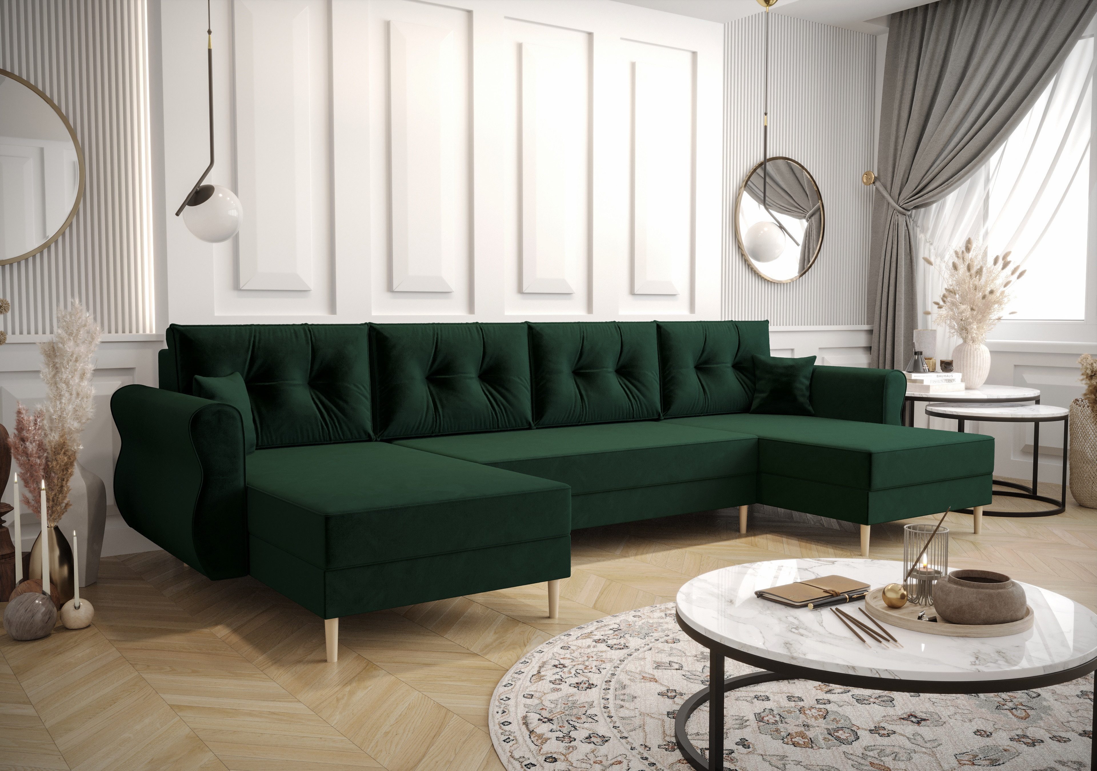 ALTDECOR Wohnlandschaft APOL-U, Couch mit Schlaffunktion, günstig online kaufen