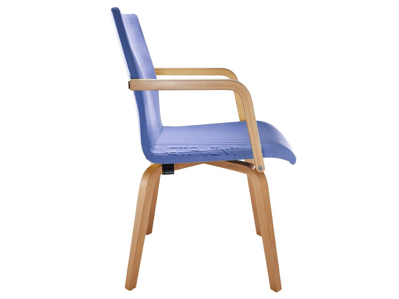 Sitzkultur Besucherstuhl Senioren-stuhl Mauser Armlehnstuhl, mit ergonomischer Blau Stoff Armlehnen,