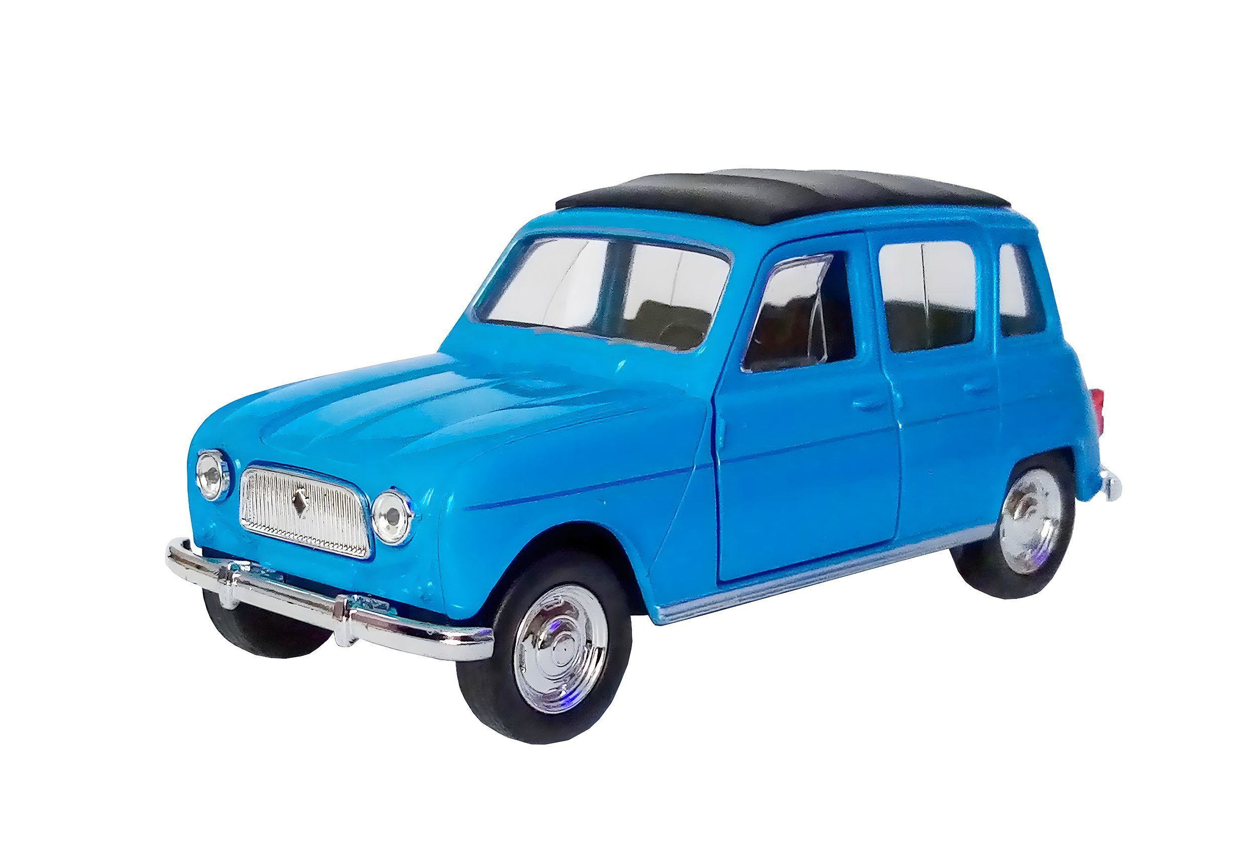 Welly Modellauto RENAULT 4 R4 Quatrelle mit Rückzug Modellauto Welly 55 (Blau), Metall Modell Auto Spielzeugauto Spielzeug Kinder Geschenk