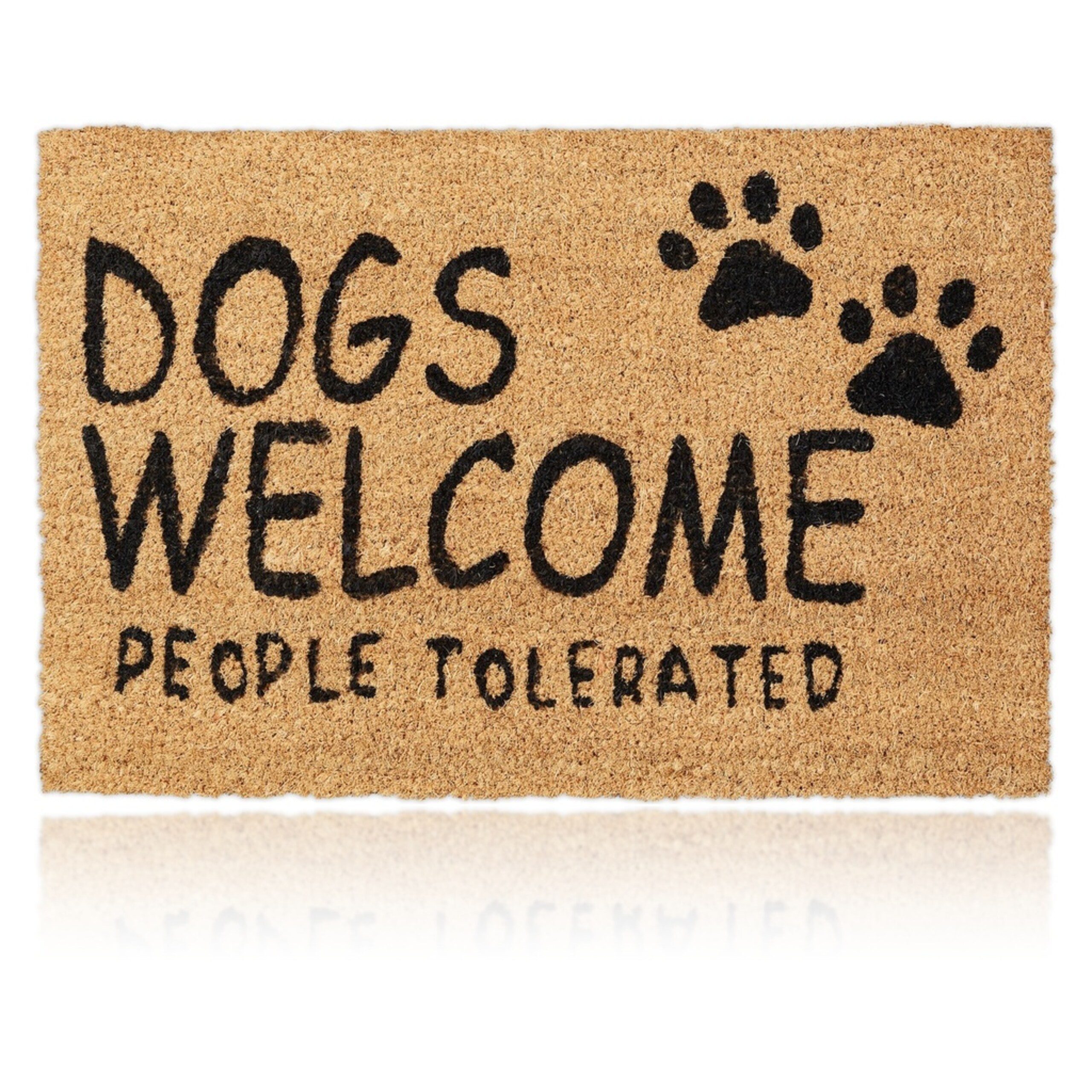 relaxdays Fußmatte Kokos "Dogs Welcome", Rechteckig, Höhe: 15 mm