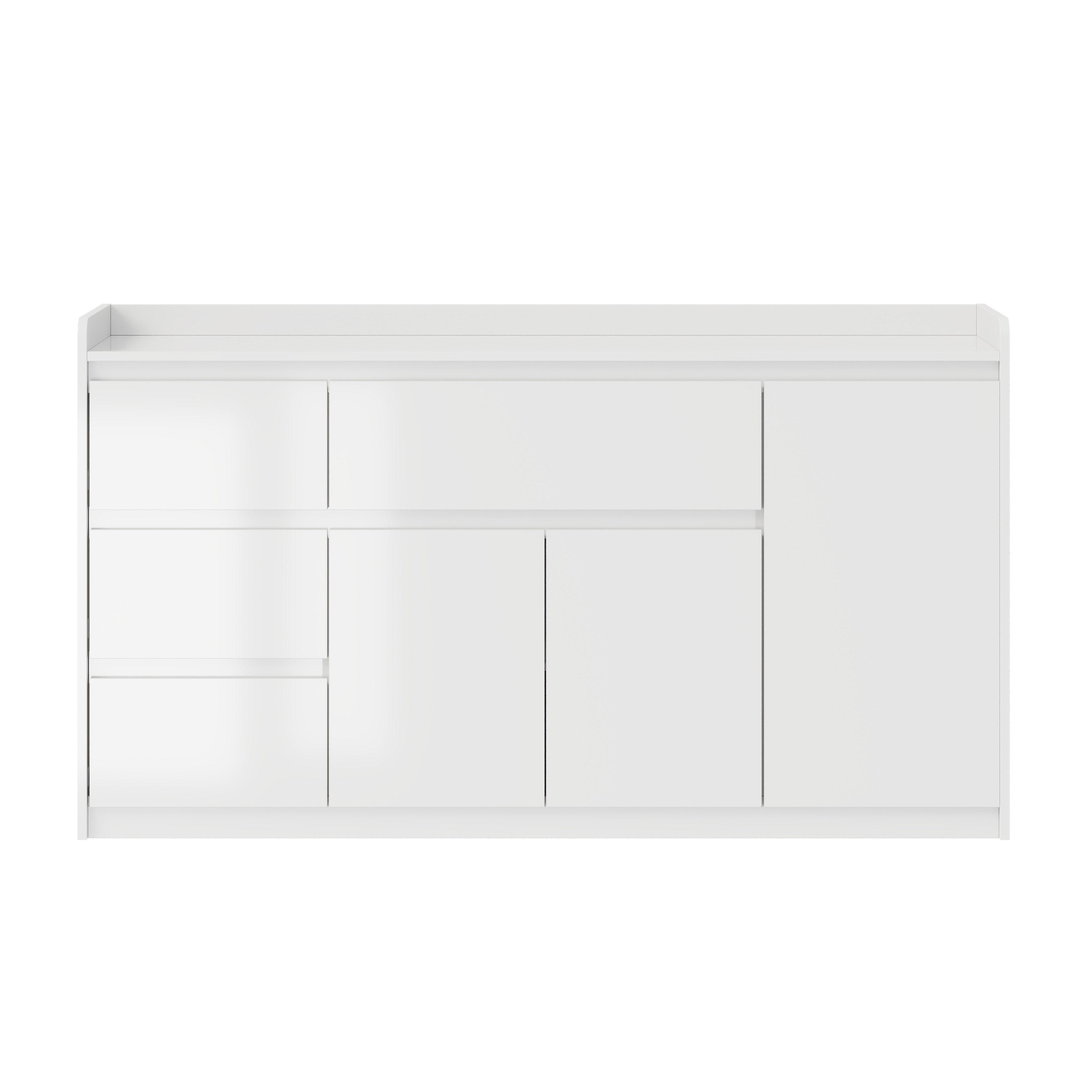 FUFU&GAGA Kommode Weiß PET Hochglanz Serie, 80-180 cm breit, Kommode Modern – Bild 2 von 5