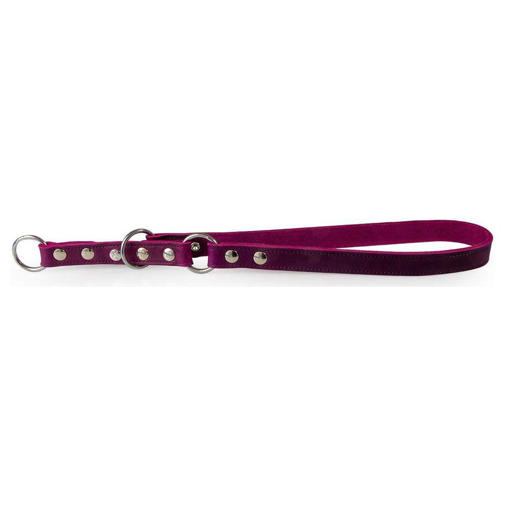 Das Lederband Hunde-Halsband Zughalsband mit Stop Weinheim Violet