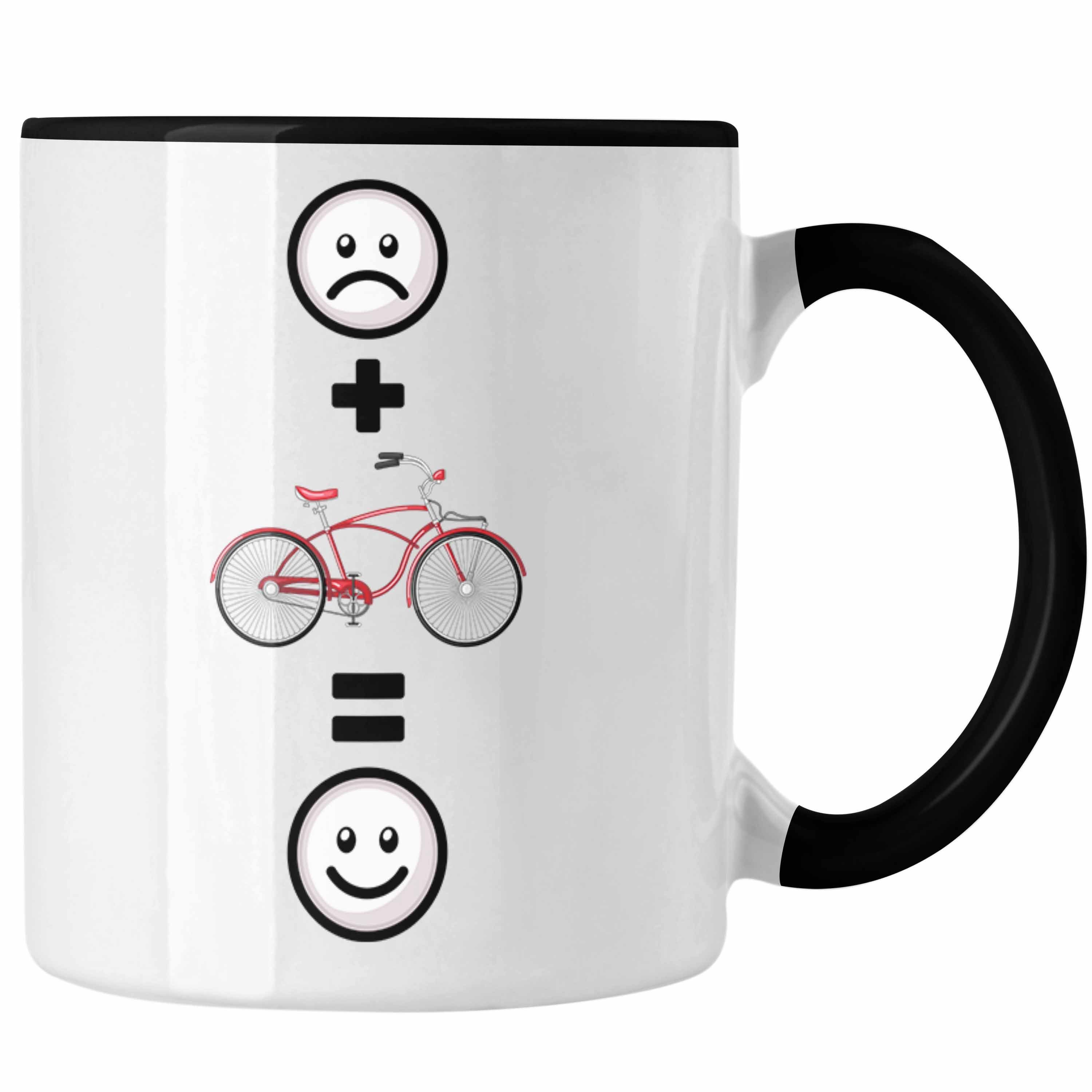 Trendation Tasse Fahrrad Tasse Geschenk für Fahrradfahrer Lustige Geschenkidee :(Fah Schwarz