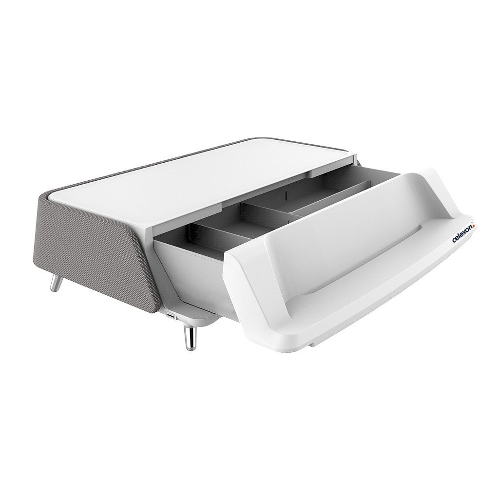 Celexon Monitorständer Professional UV Monitor Erhöhung ME1730 - grau, (bis 30 Zoll, inkl integrierter UV-C Lampe zur Desinfektion)