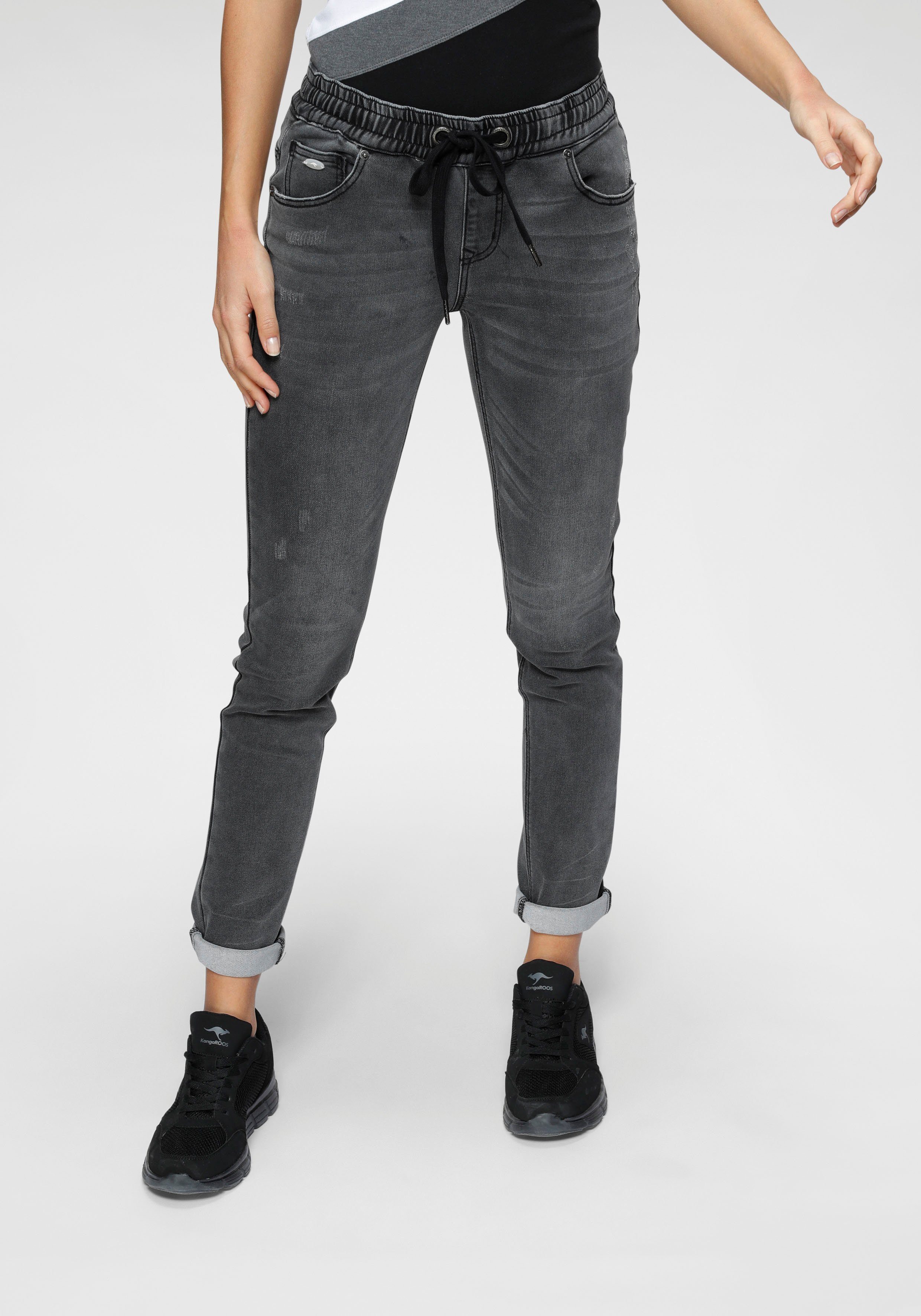 KangaROOS Jogg Pants in Denim-Optik mit elastischem Bündchen light-grey-used