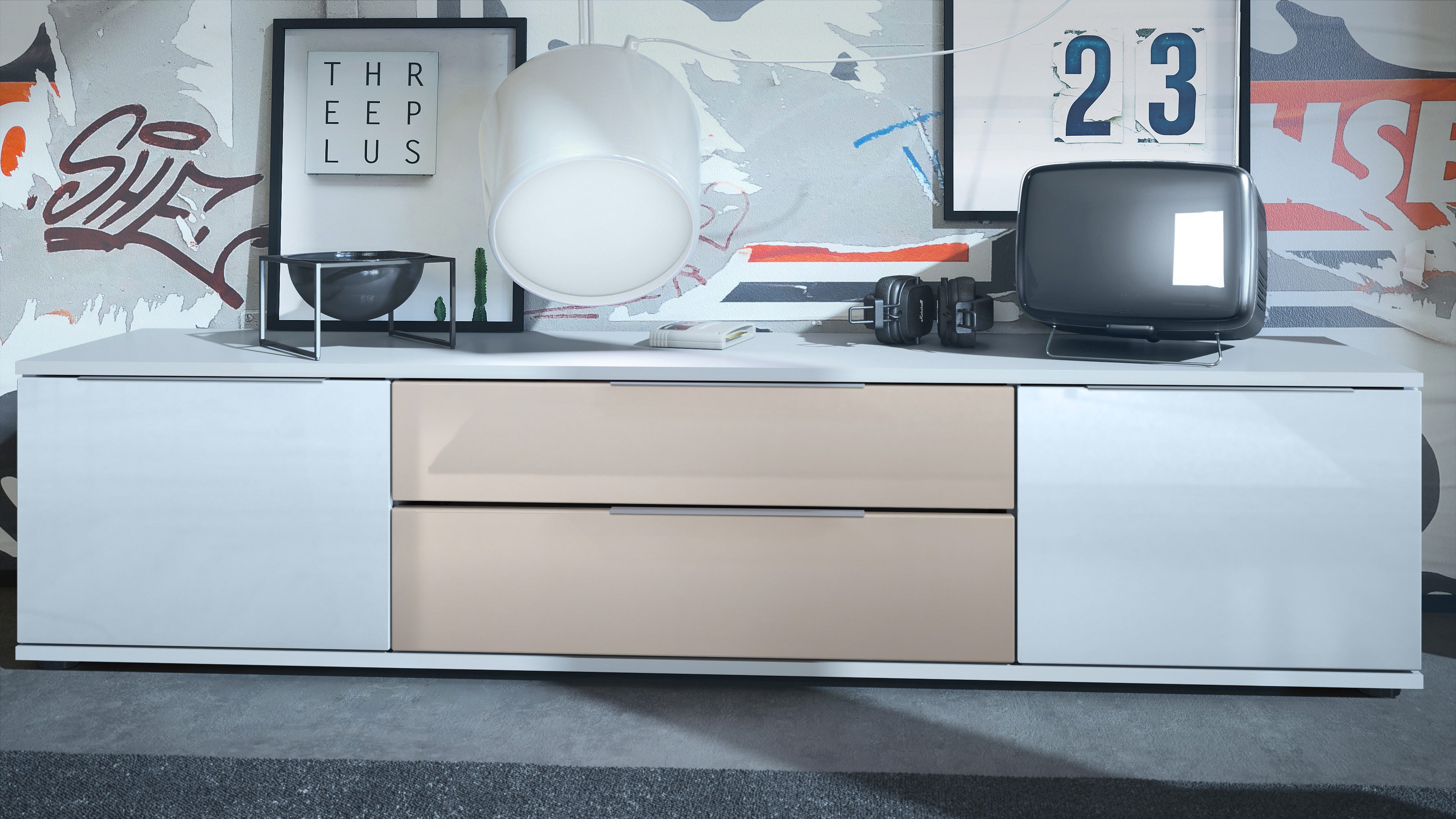 Vladon Lowboard Linio V2 (Fernsehtisch, mit günstig online kaufen