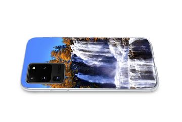MuchoWow Handyhülle Wasserfall - Norwegen - Natur, Phone Case, Handyhülle Samsung Galaxy S20 Ultra, Silikon, Schutzhülle