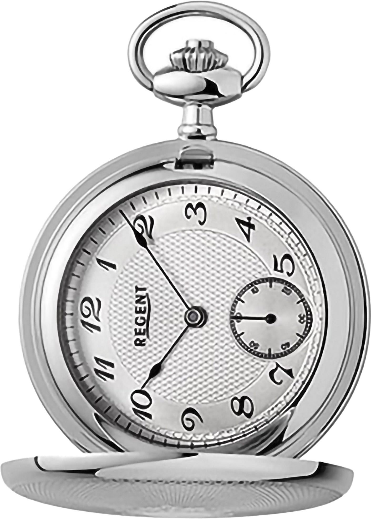 Regent Taschenuhr Regent Herren Taschenuhr Analog Gehäuse, (Analoguhr), Herren Taschenuhr rund, extra groß (ca. 48mm), Edelstahl, Elegant