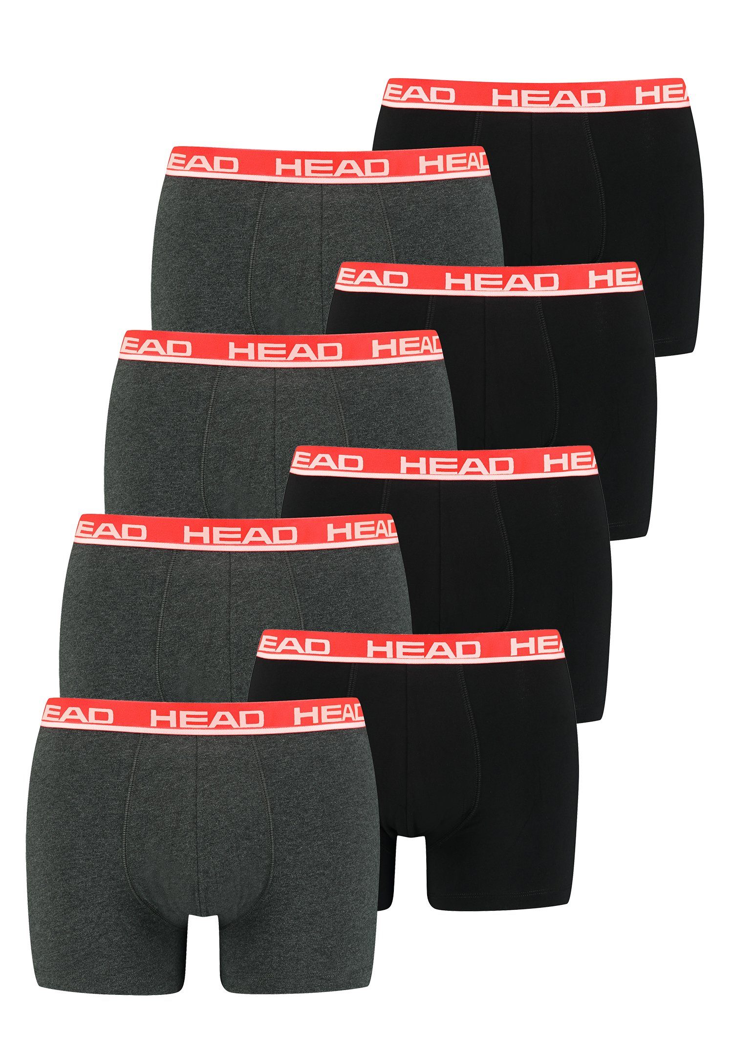 Head Boxershorts Head Basic Boxer 8P (Spar-Set, 8-St., 8er-Pack) 011 - Grey / Red | Boxershorts
