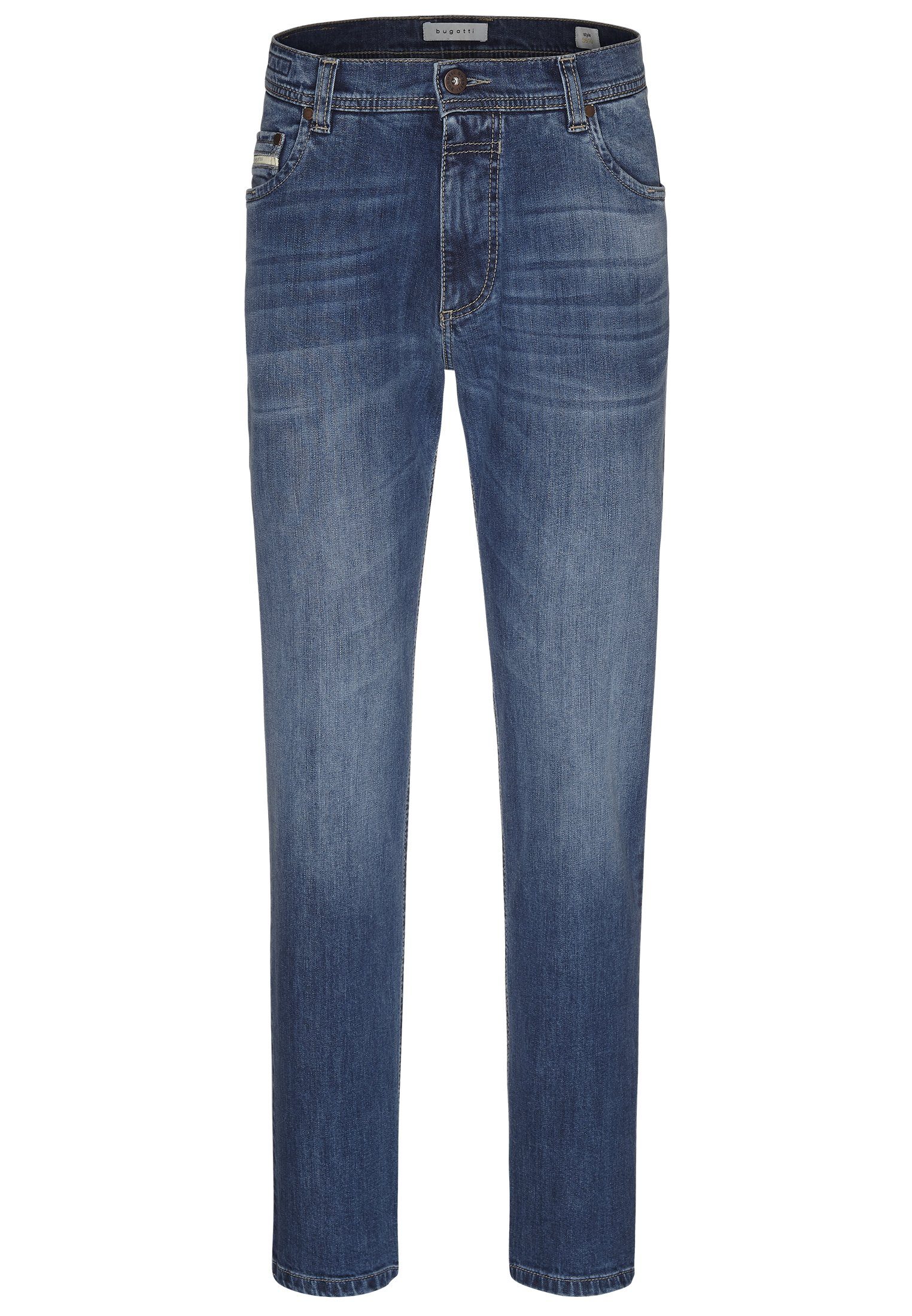 leichten 5-Pocket-Jeans Used einem bugatti mit Look blau