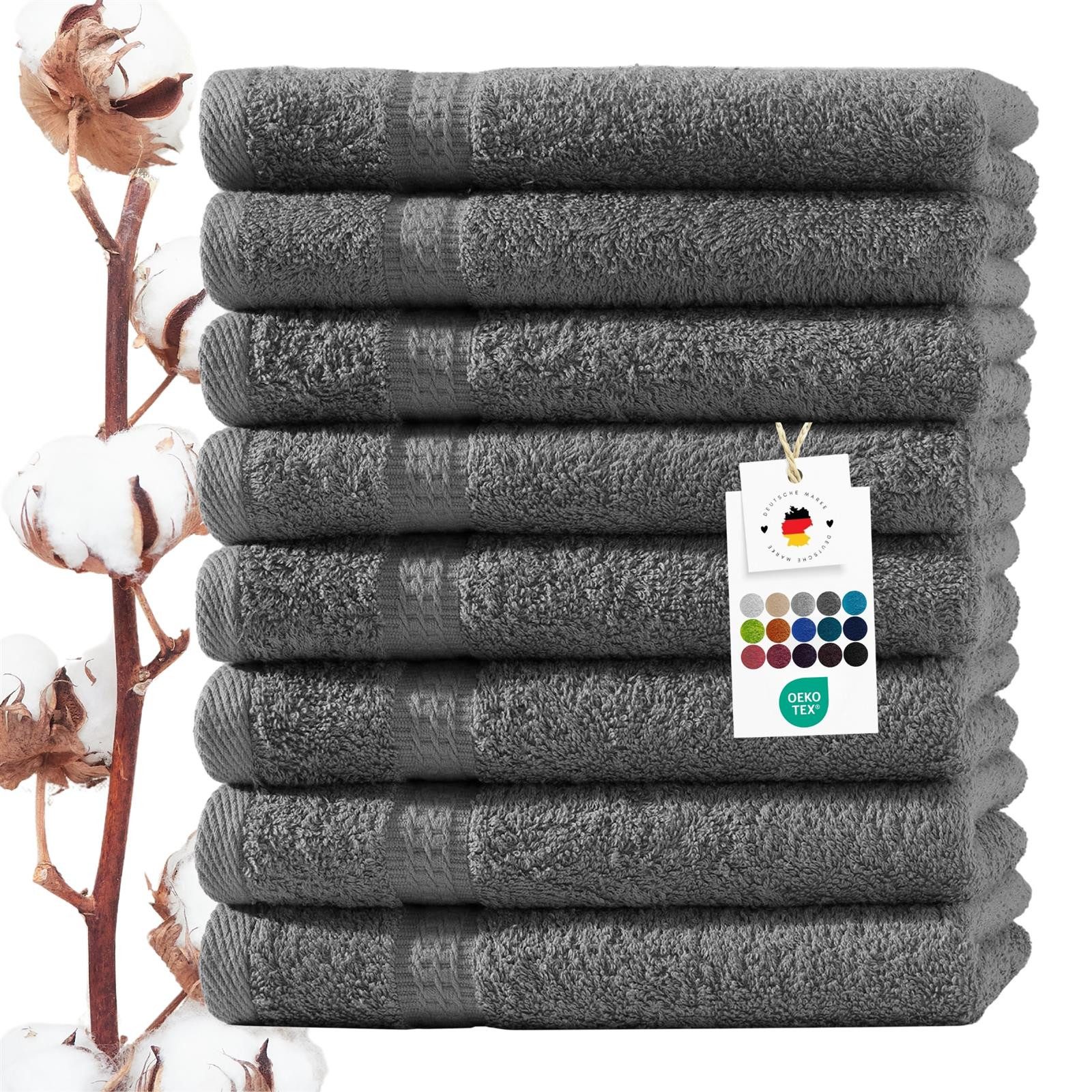 Carpe Sonno Полотенца для гостей 30x50 cm 8x Gästetuch Set 100% Baumwolle Frottier Полотенца 500 g/m2, Frottier (Spar-Set, 8-St), Soft & Weich, Saugfähig, Schwer, Atmungsaktiv, schnell trocknend
