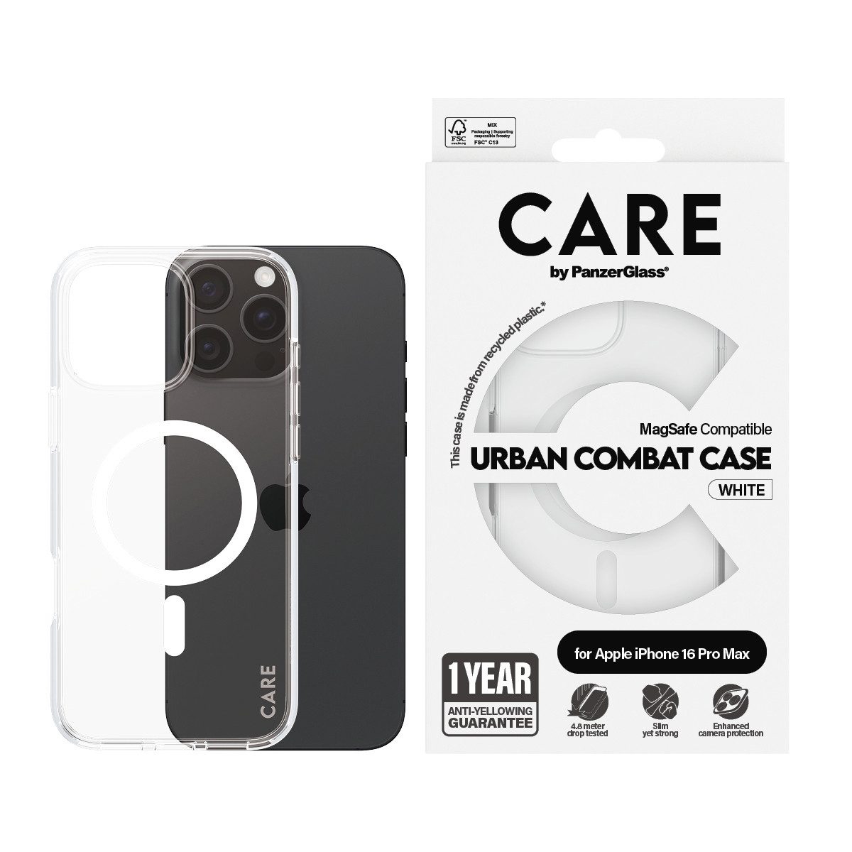 CARE by PanzerGlass Handyhülle Urban Combat Case mit MagSafe für Apple iPhone 16 Pro Max, Backcover, Schutzhülle, Handyschutzhülle, Case, Schutzcase, stoßfest