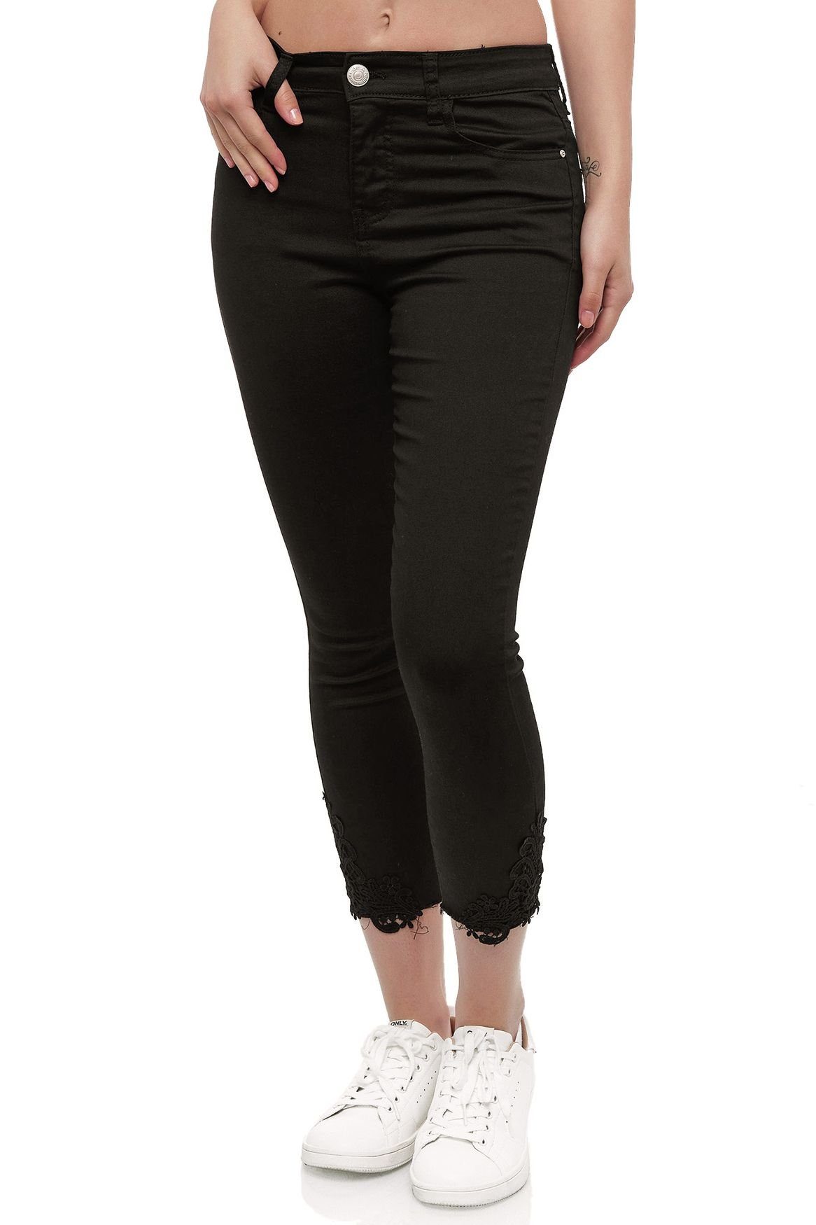 MiSS RJ Skinny-fit-Jeans Denim Jeans Stretch Skinny Röhrenjeans Spitze (1-tlg) ED-ASRA