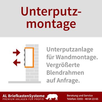 AL Briefkastensysteme Wandbriefkasten 20 Fach Premium Unterputz Briefkasten RAL 7016 Anthrazit wetterfest