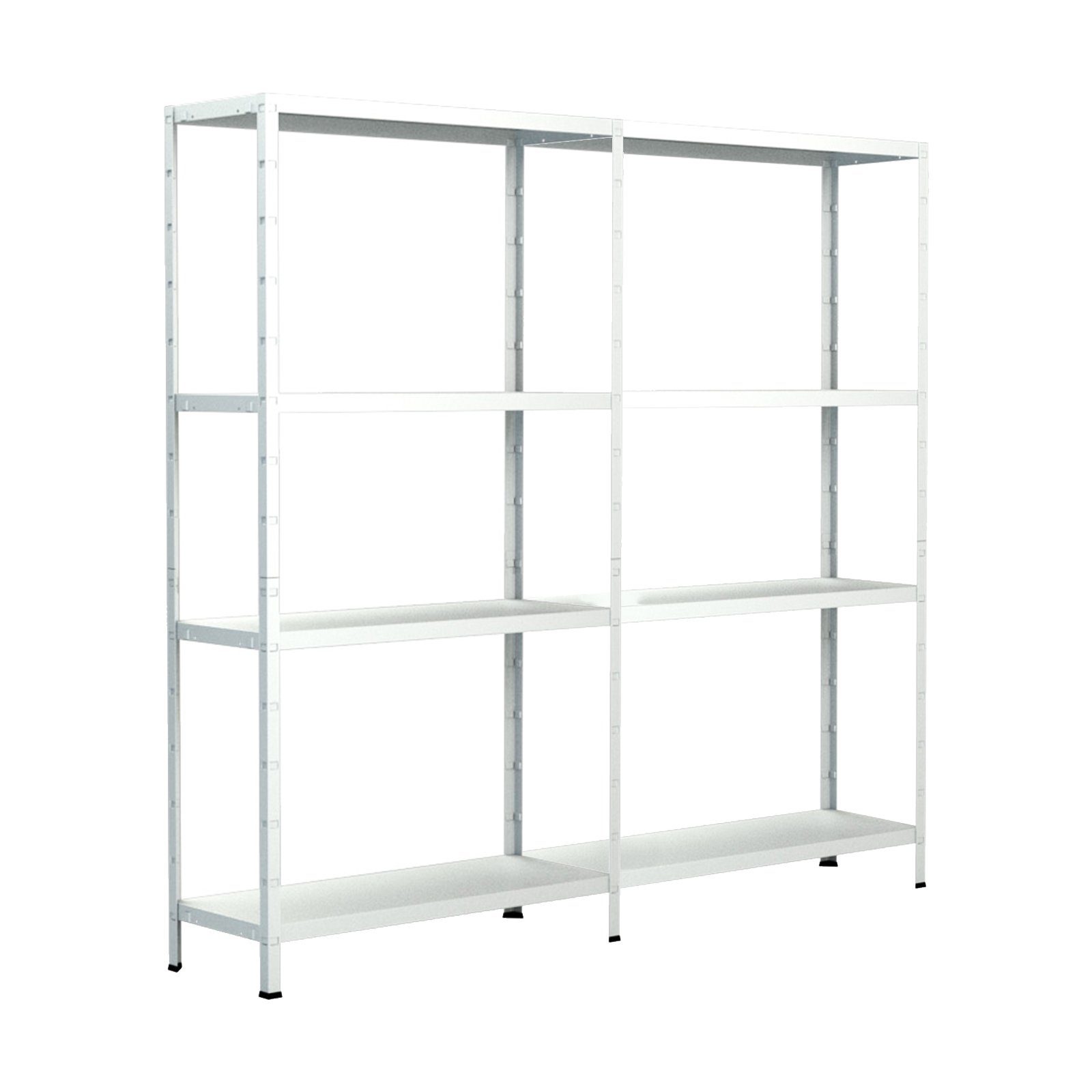 SCHULTE Regalwelt Steckregal mit 2 x 4 PowerMAX Fachböden, 65 kg Tragkraft, 180x160x40 cm (HxBxT)