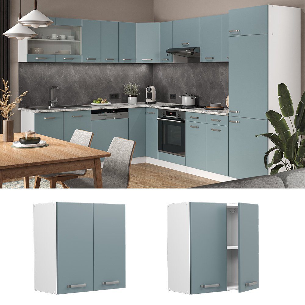 Vicco Hängeschrank R-Line, Blau-Grau/Weiß, 60 cm günstig online kaufen