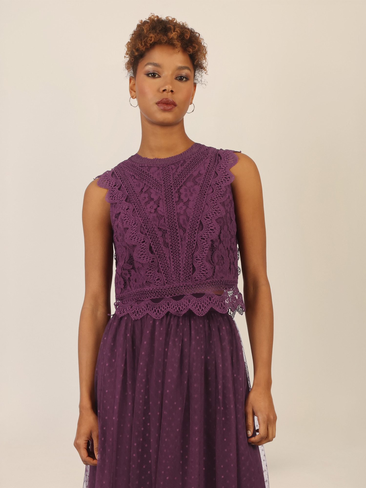 Apart Shirttop mit Spitzenkragen und Reißverschluss