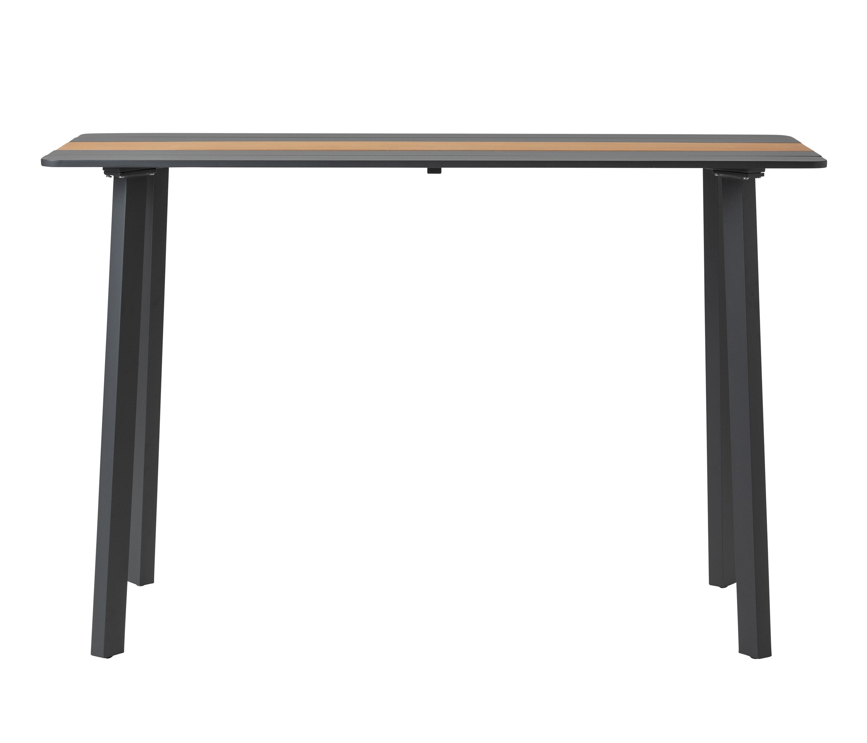 Dehner Gartentisch Bartisch Montpellier, 160 x 66.5 x 104 cm, 6 Sitzplätze, langlebiges Alugestell, FSC®-zertifiziertes Teakholz, wetterfest