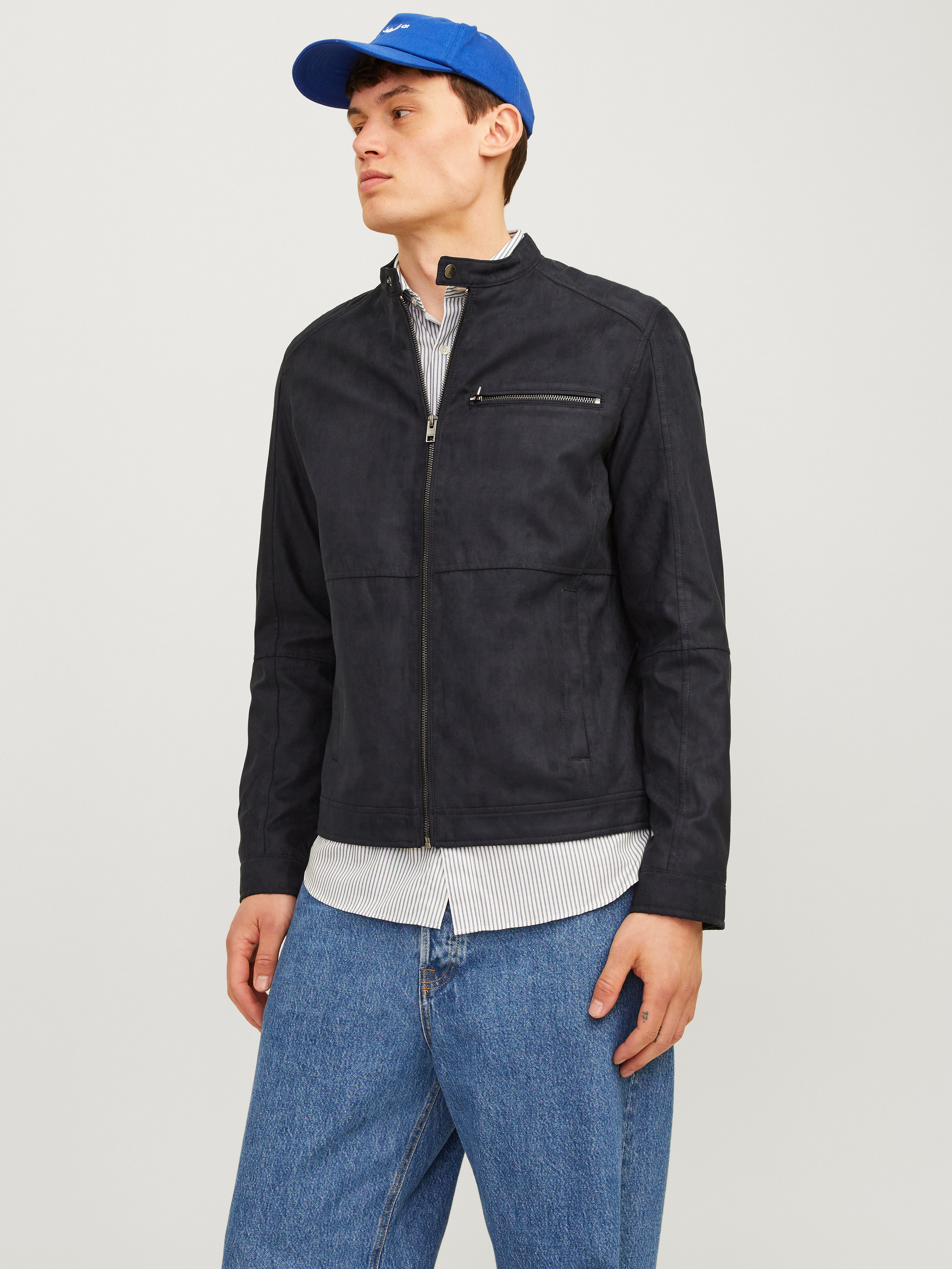 Jack & Jones Bikerjacke JJEDYLAN mit wasserabweisender Funktion unifarben, modisch, regular fit, Polyester